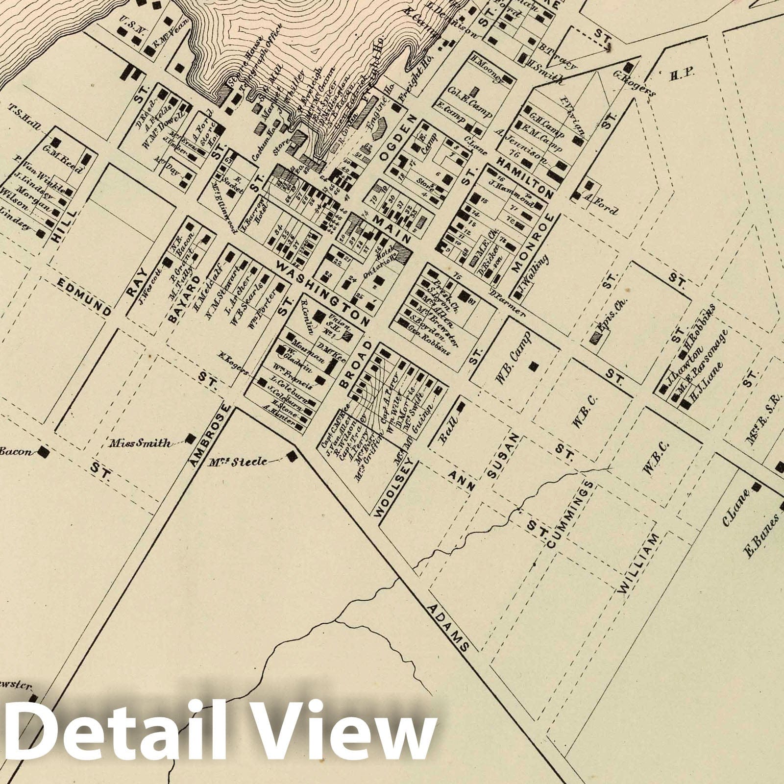 Sackets Harbor, Jefferson County, New York - Property Map, 1864