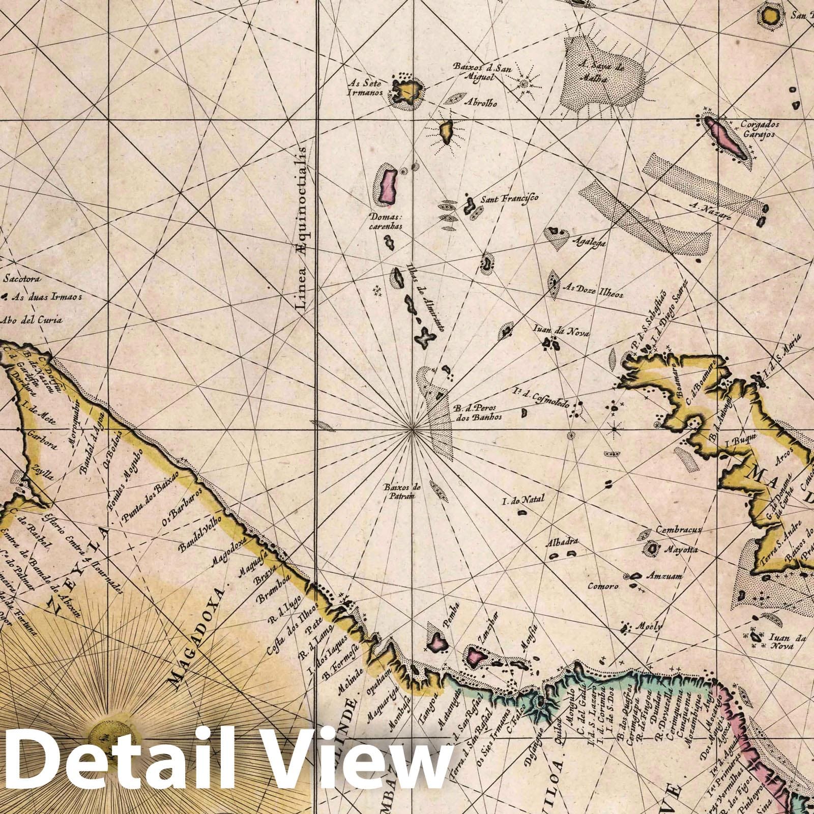 Western Indies - Nautical Chart, 1667 - Historical Map Print
