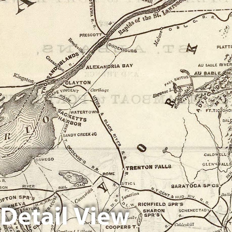 Central Vermont Railroad Excursion Routes - 1879 Historical Map Print