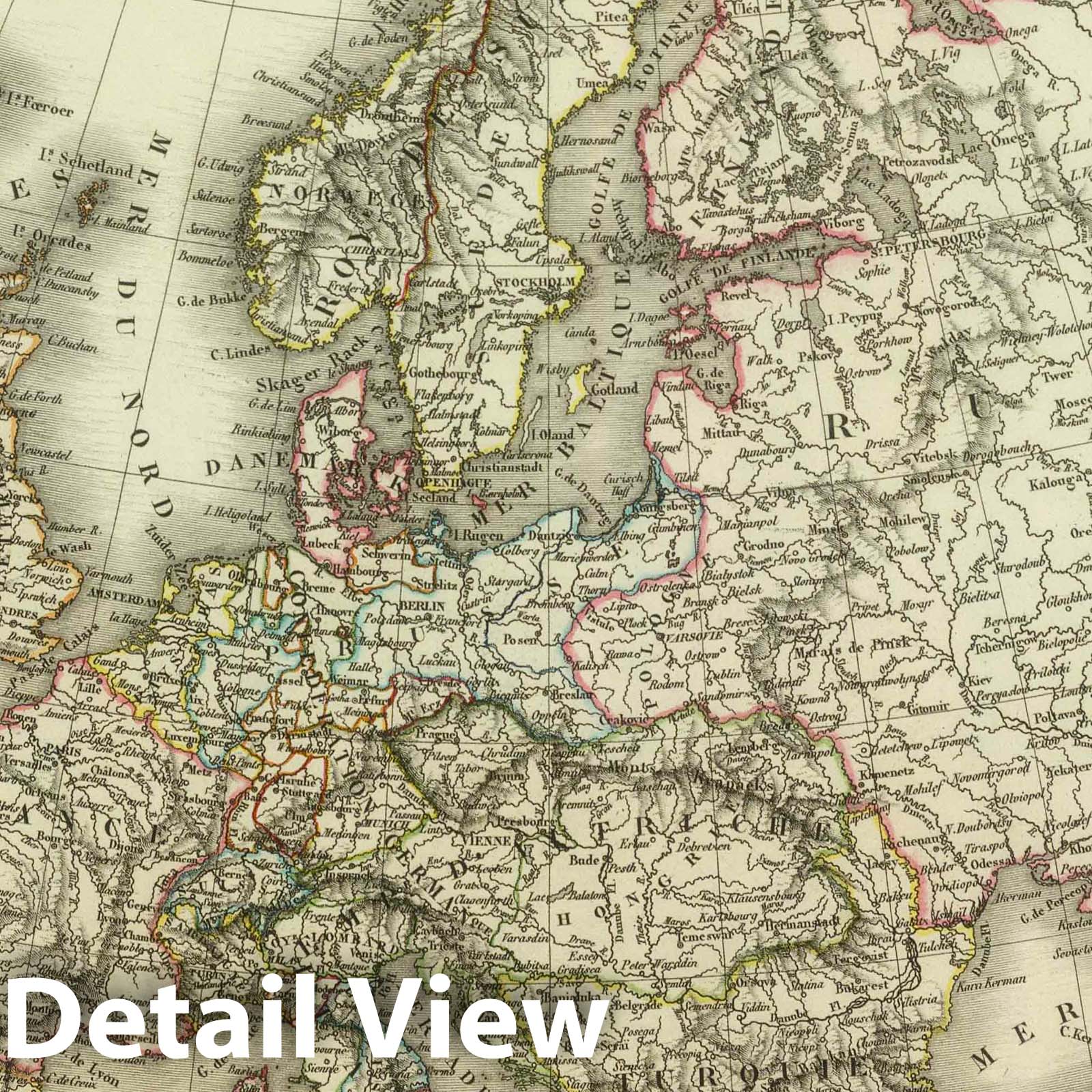 Europe, 1824 - Historical Map Print from Vivien's Atlas Universel