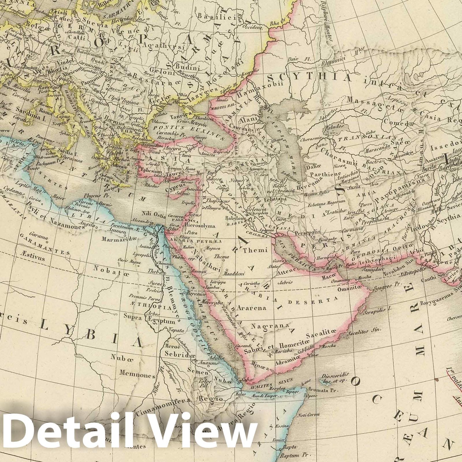 Classical World: Mediterranean and Eastern Hemisphere, 1826 - Historical Map Print