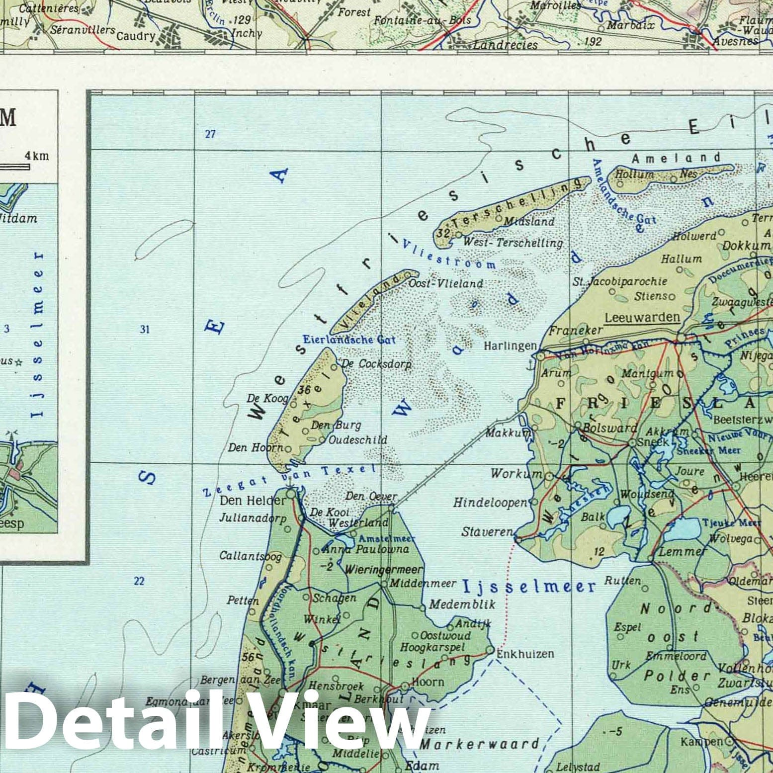 North France, Southwest Belgium, and Netherlands - Physical Map, 1967