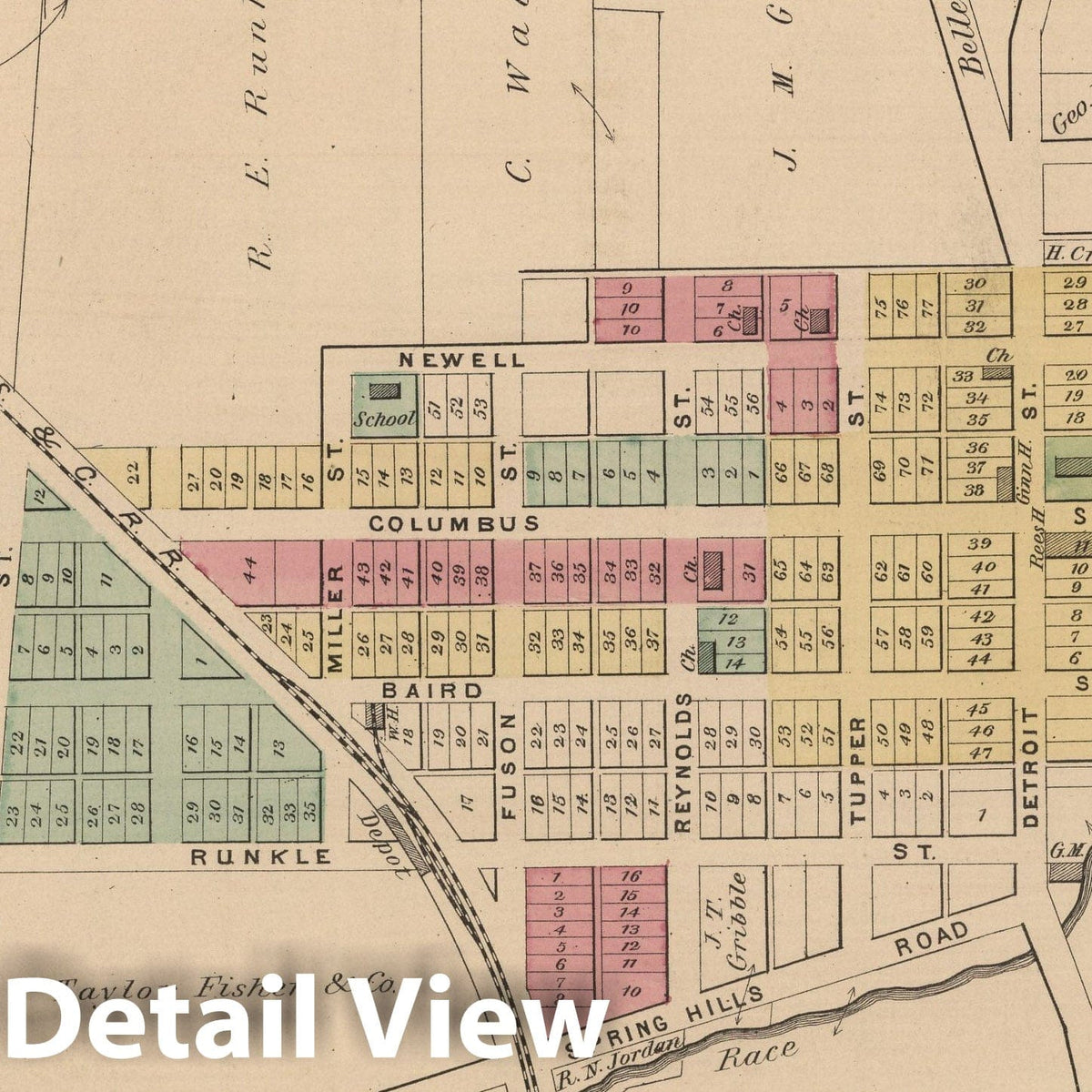 West Liberty, Logan County, Ohio - Property Map, 1875 - Historical Atlas Reproduction