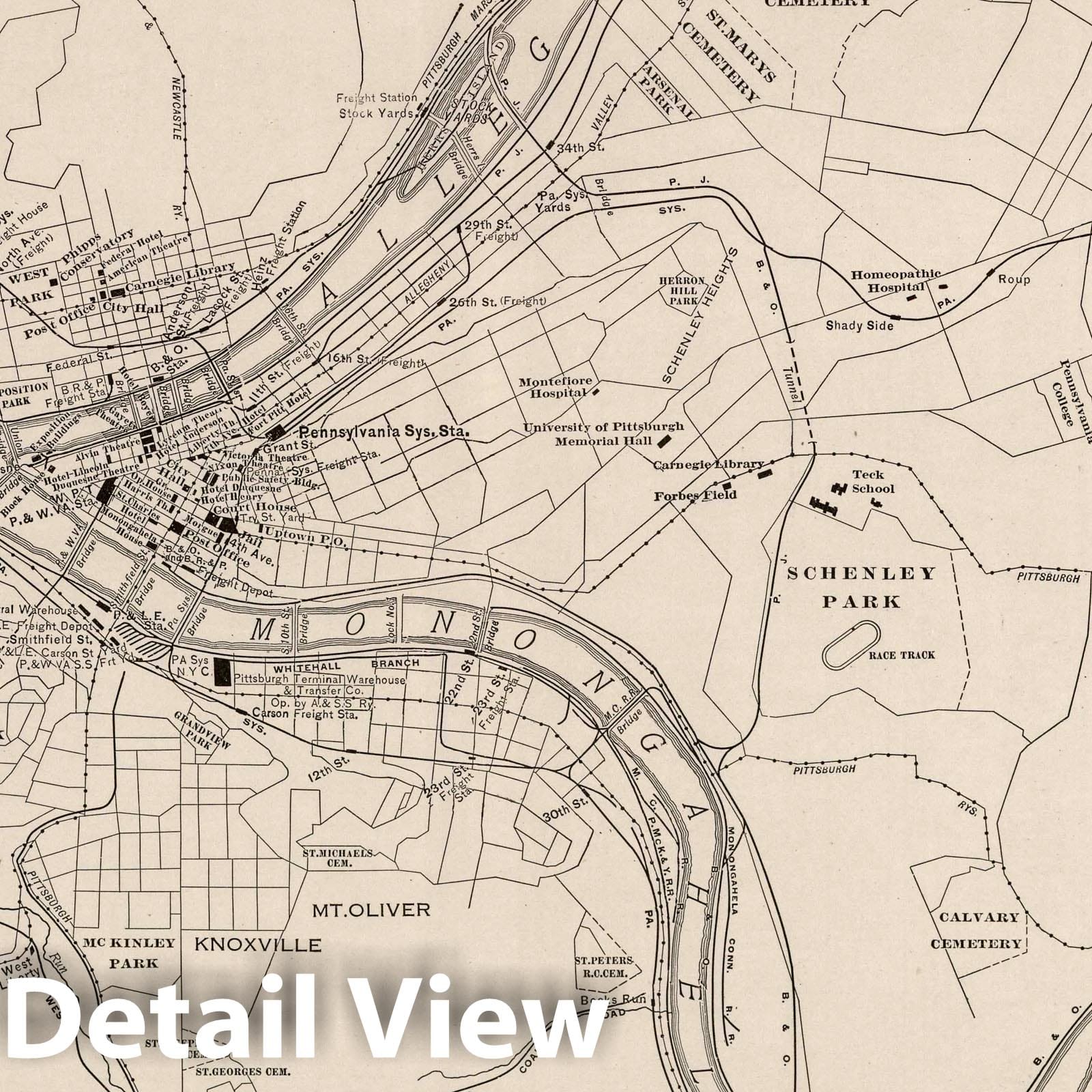 Pittsburgh and Vicinity, Pennsylvania - Railroad Map, 1924 - Rand McNally