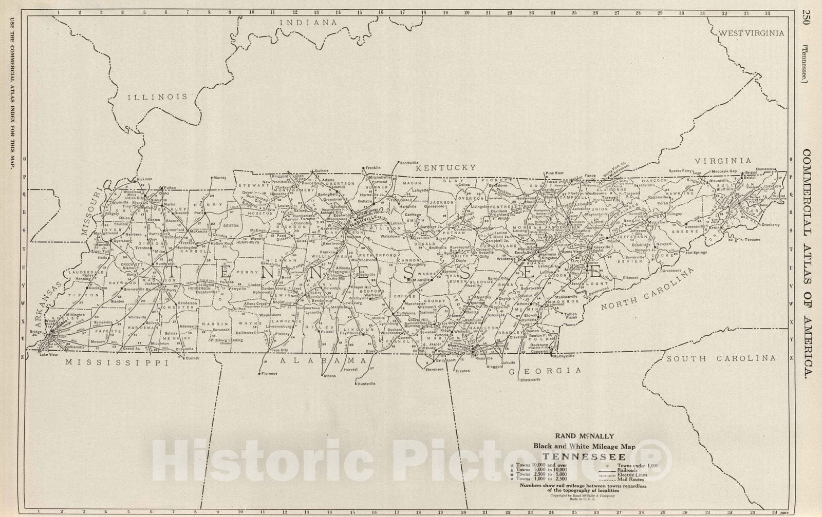 Historic Map : National Atlas - 1924 Tennessee. - Vintage Wall Art
