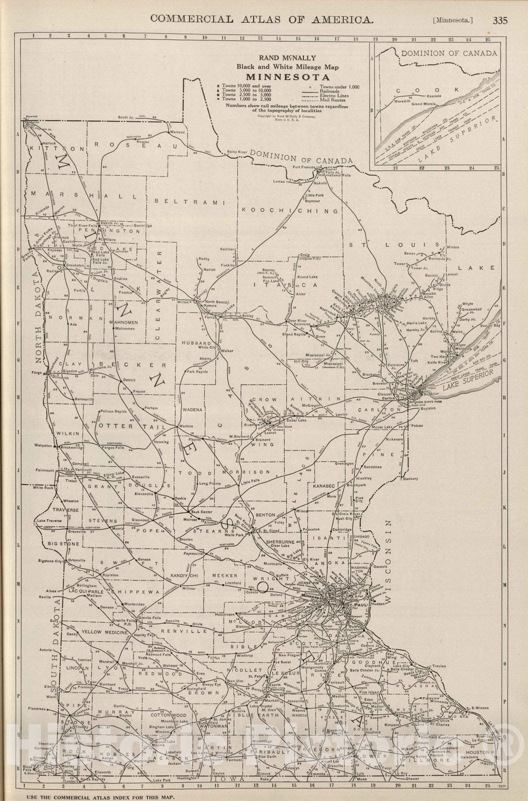 Historic Map : National Atlas - 1924 Minnesota. - Vintage Wall Art