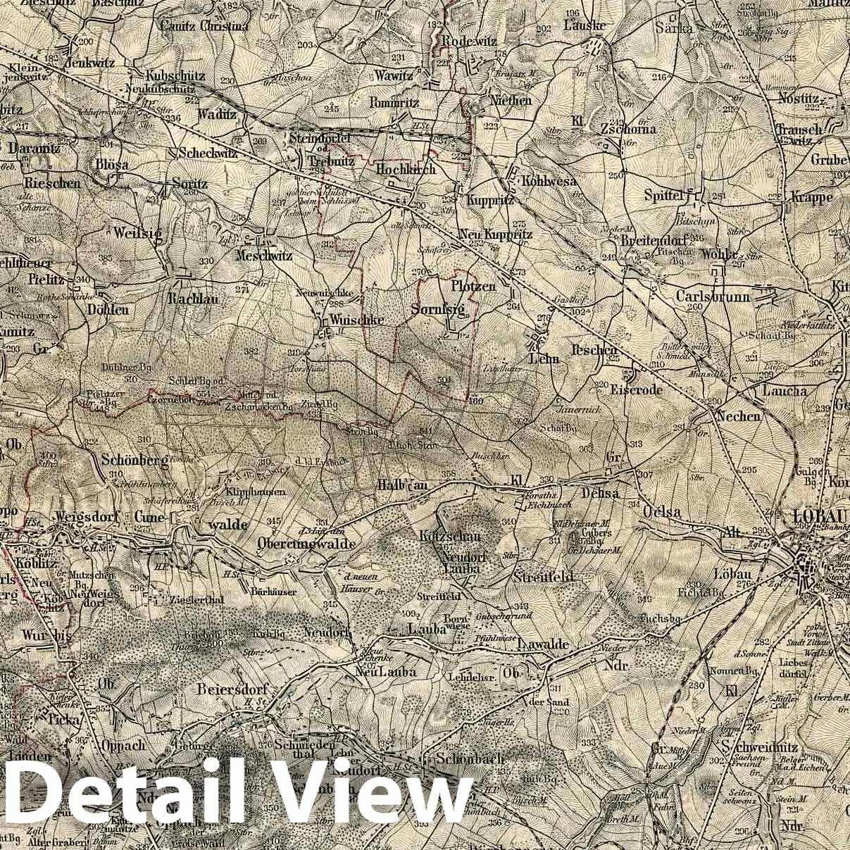Bautzen, Germany - Sheet No. 419, 1892 - Topographic Map Print