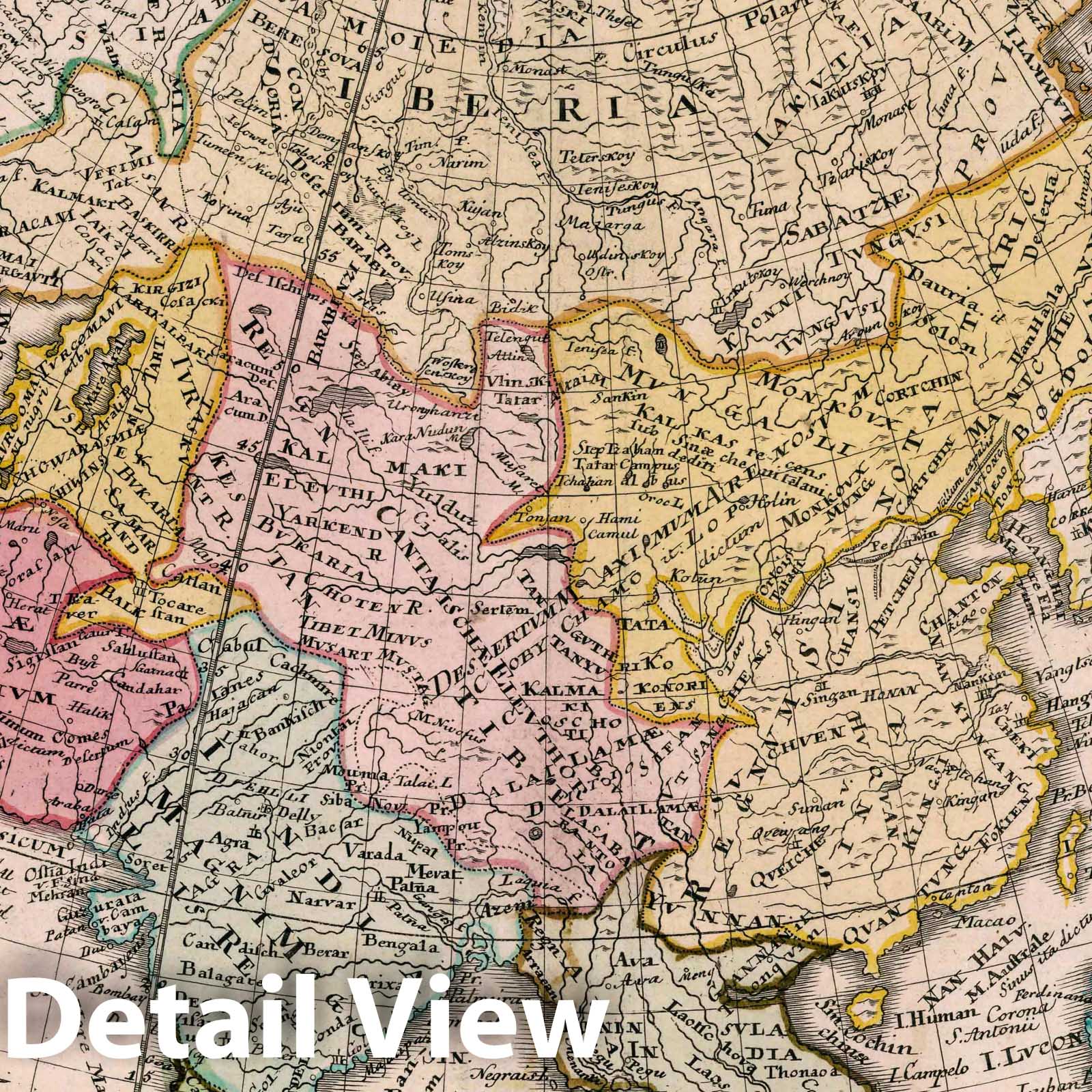 Asia - River Map, 1753 - Historical Map Print