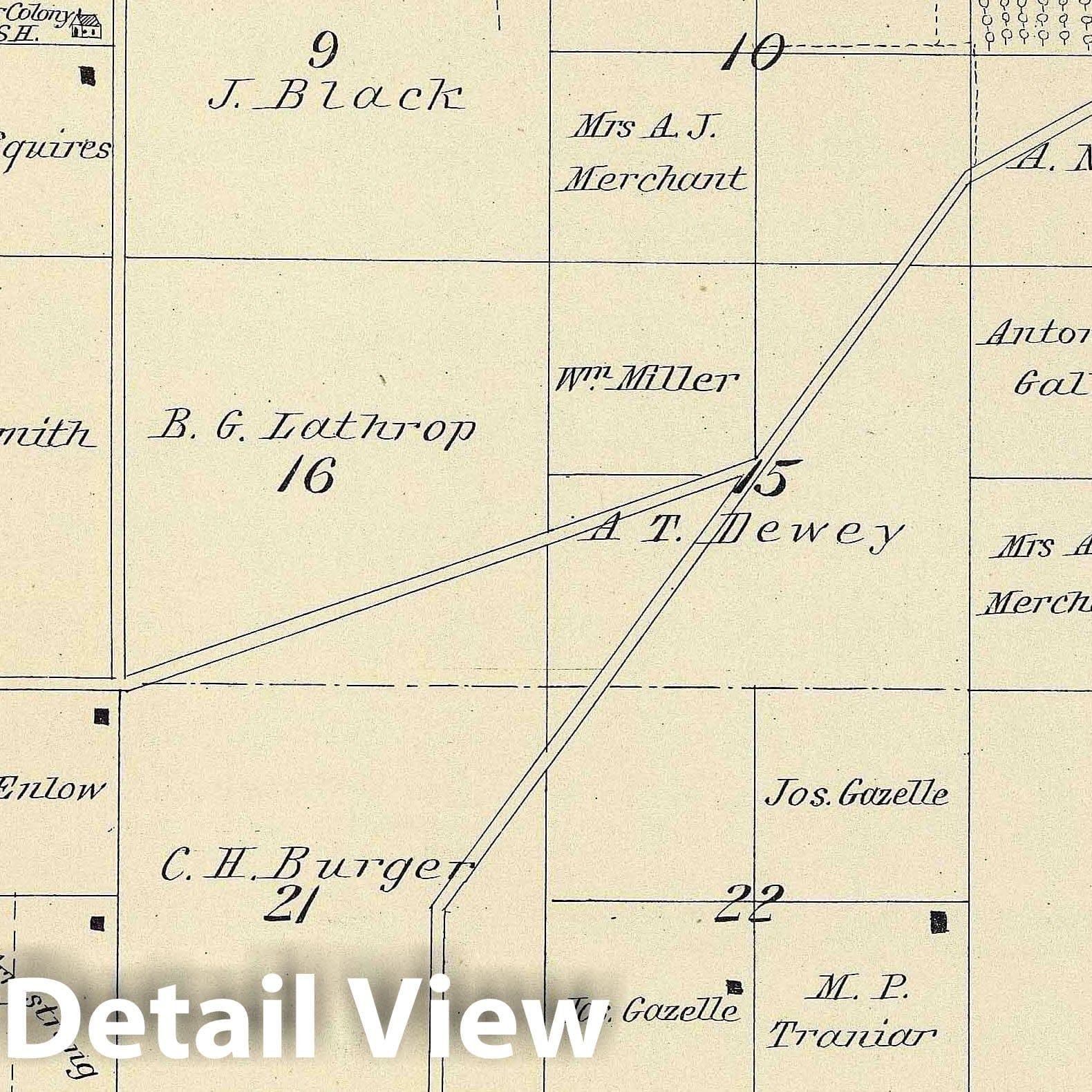 Township 23 South - Survey Map, Tulare County California 1892