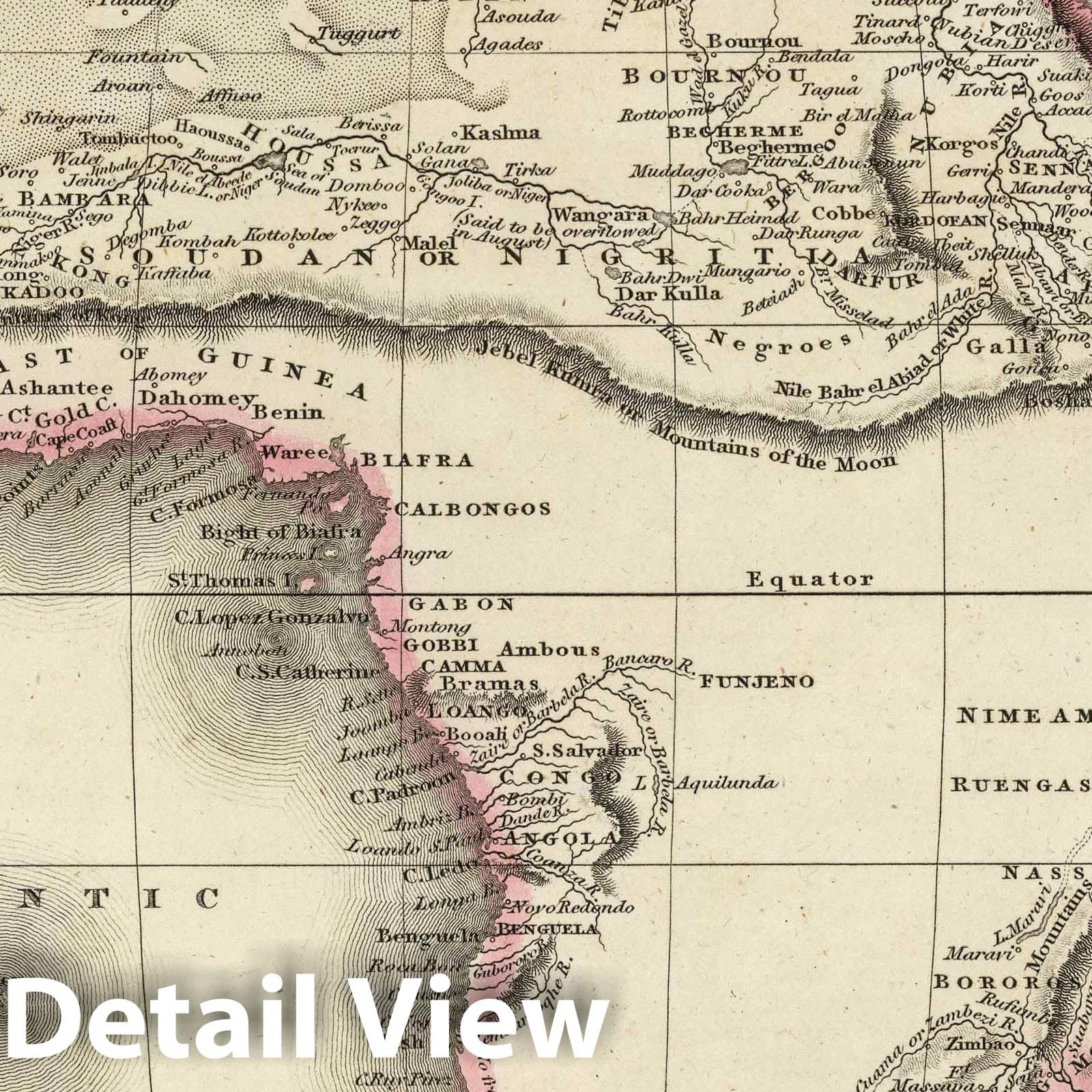 Africa - River Map, 1817 - Arrowsmith Antique Map Reproduction