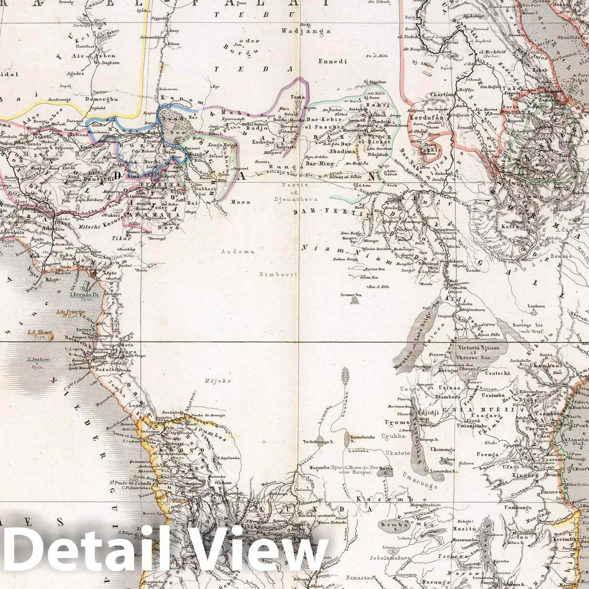 Africa, 1875 - Historical Map Print from Grosser Hand-Atlas