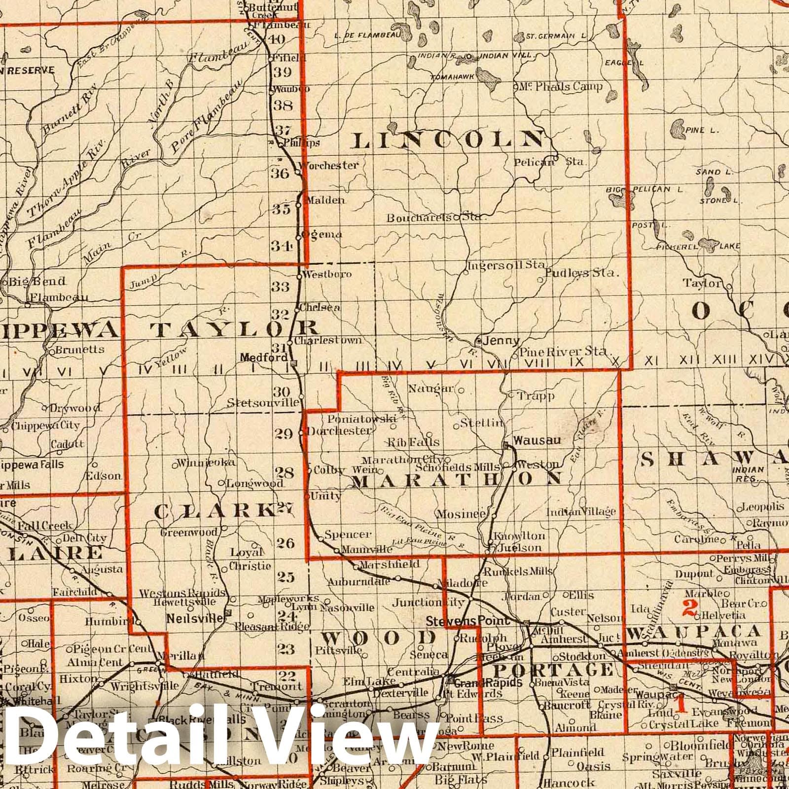 Historic Map : 1878 Map of Wisconsin, showing assembly districts. - Vintage Wall Art