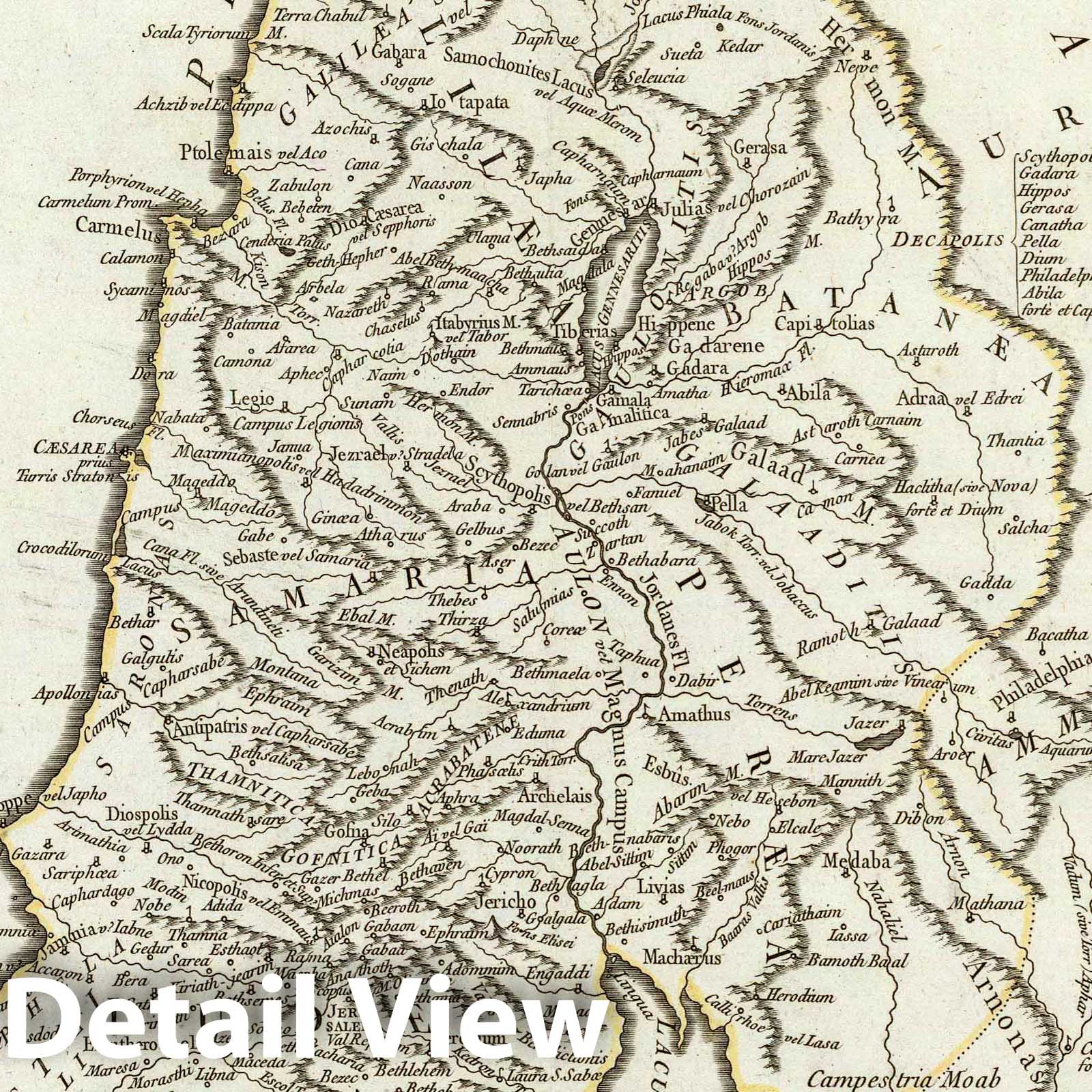 La Palestine by d'Anville 1767 - Historical Map Print
