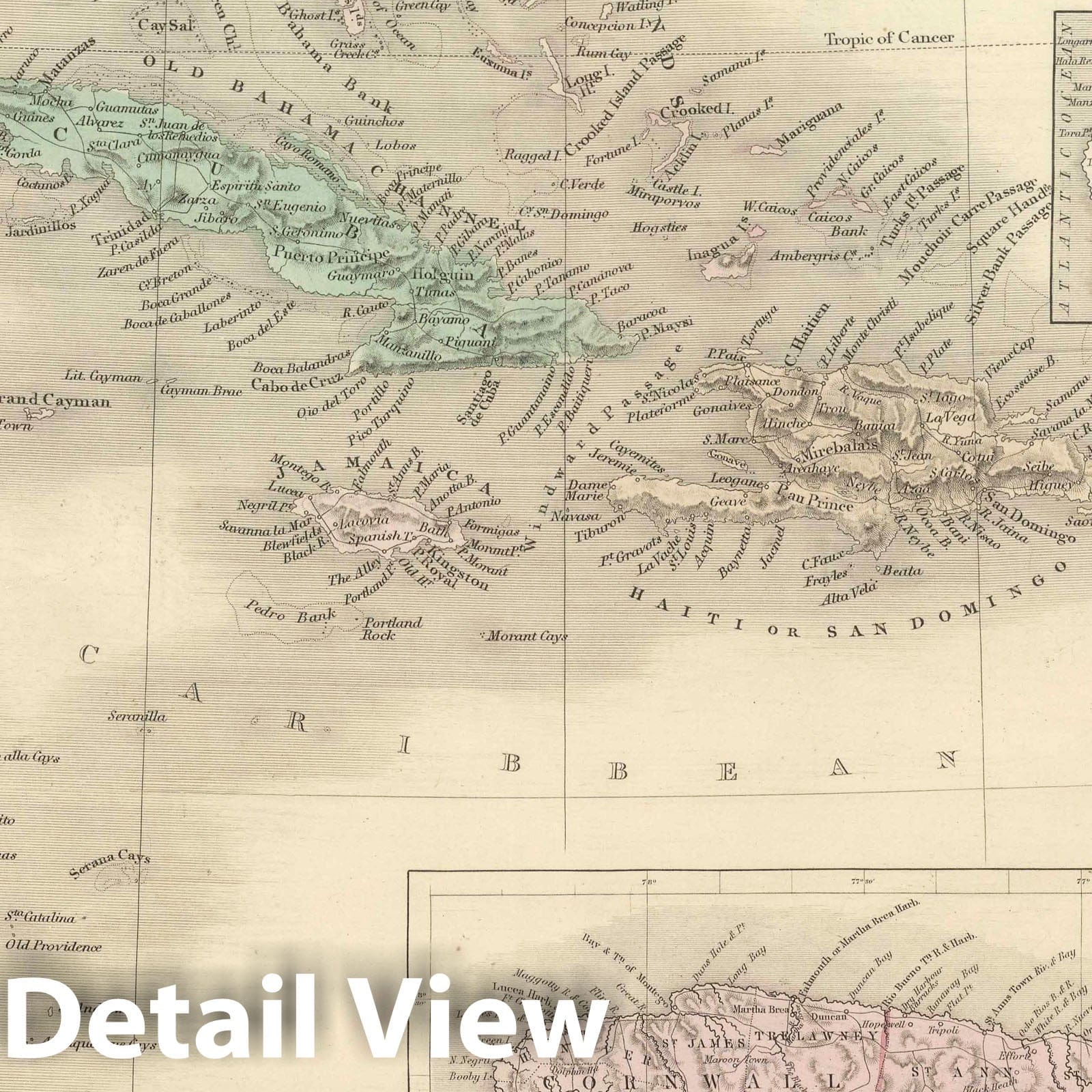 West Indies - Railroad Map, 1854 - Historical Map Print