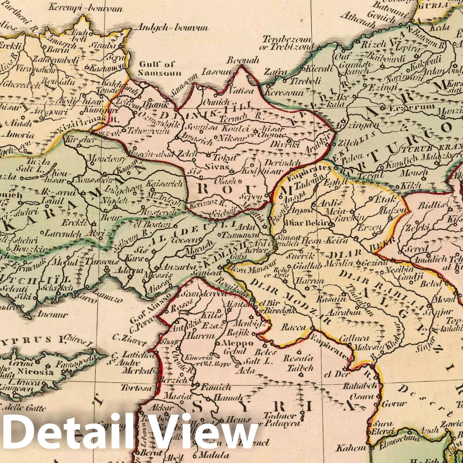 Turkey in Asia, 1794 - Historical Map Reproduction