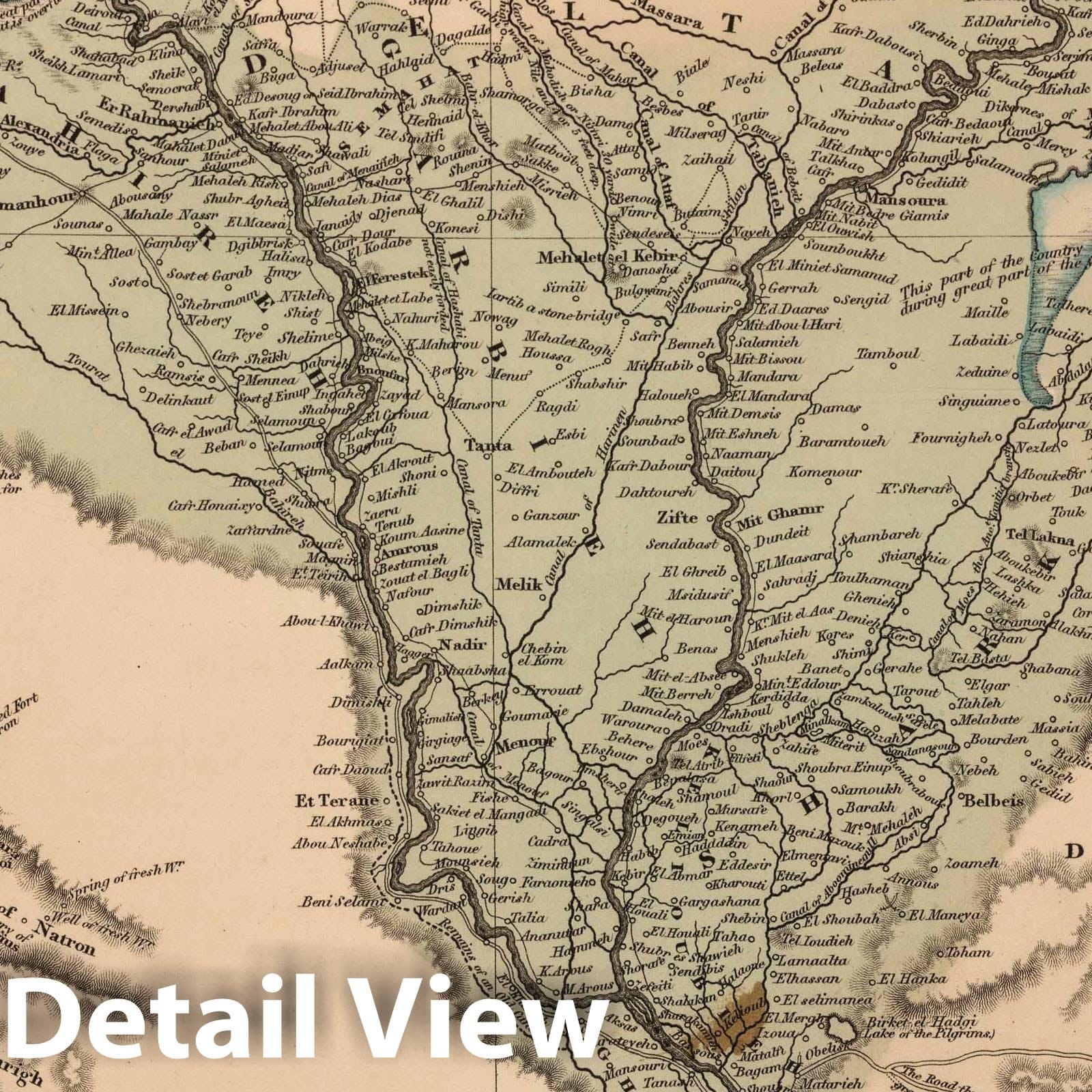 Lower Egypt - River Map, 1825 - Historical Map Print