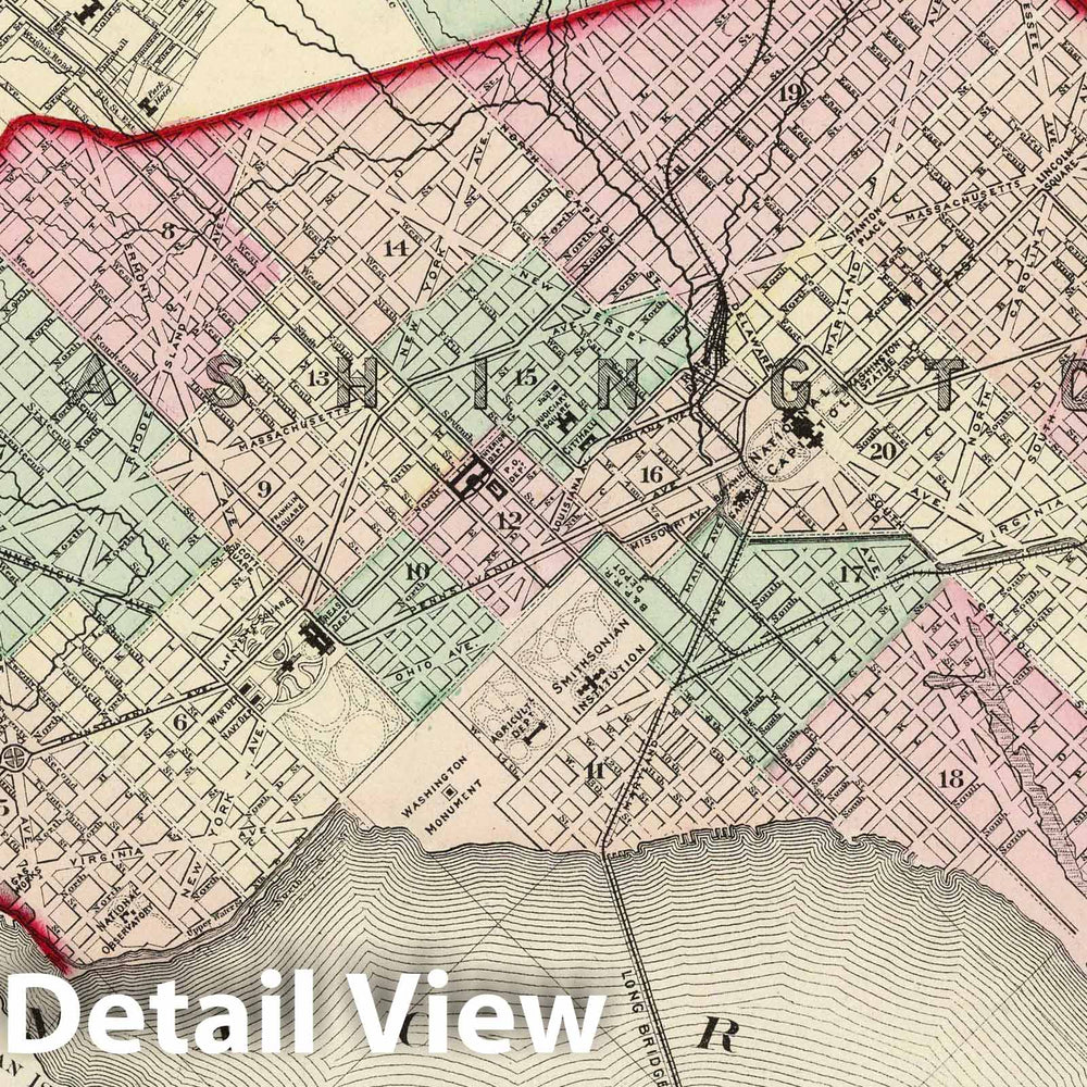 Historic Map : 1874 Washington D.C. - Vintage Wall Art