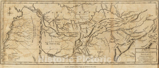 Historic Wall Map : Exploration Book - 1797 Tennassee Government. - Vintage Wall Art