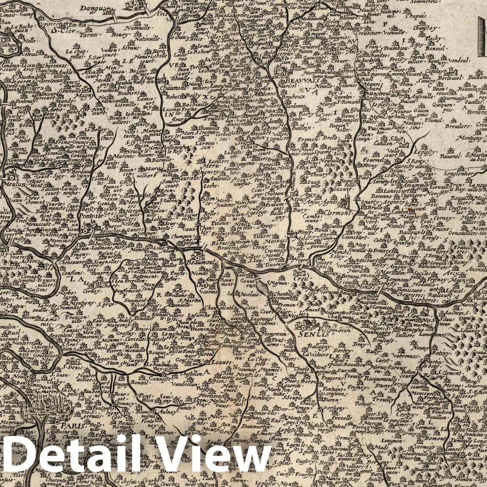 Historic Map : Isle de France , 1632 Carte du Gouvernement de lIle de France. , Vintage Wall Art