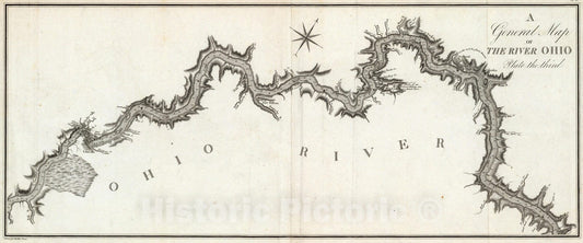 Historic Map : National Atlas - 1796 A General Map of the River Ohio, Plate the third. - Vintage Wall Art