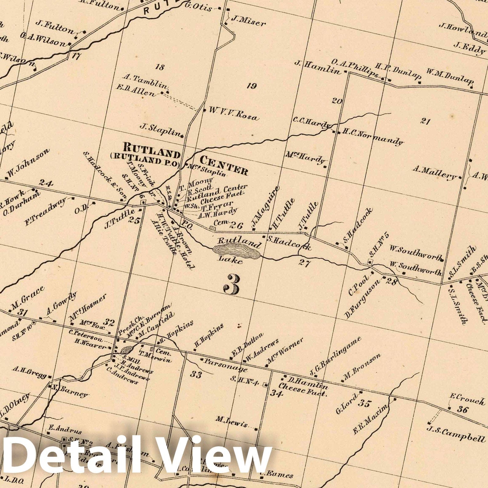 Rutland Township, Jefferson County, New York - Property Map, 1864