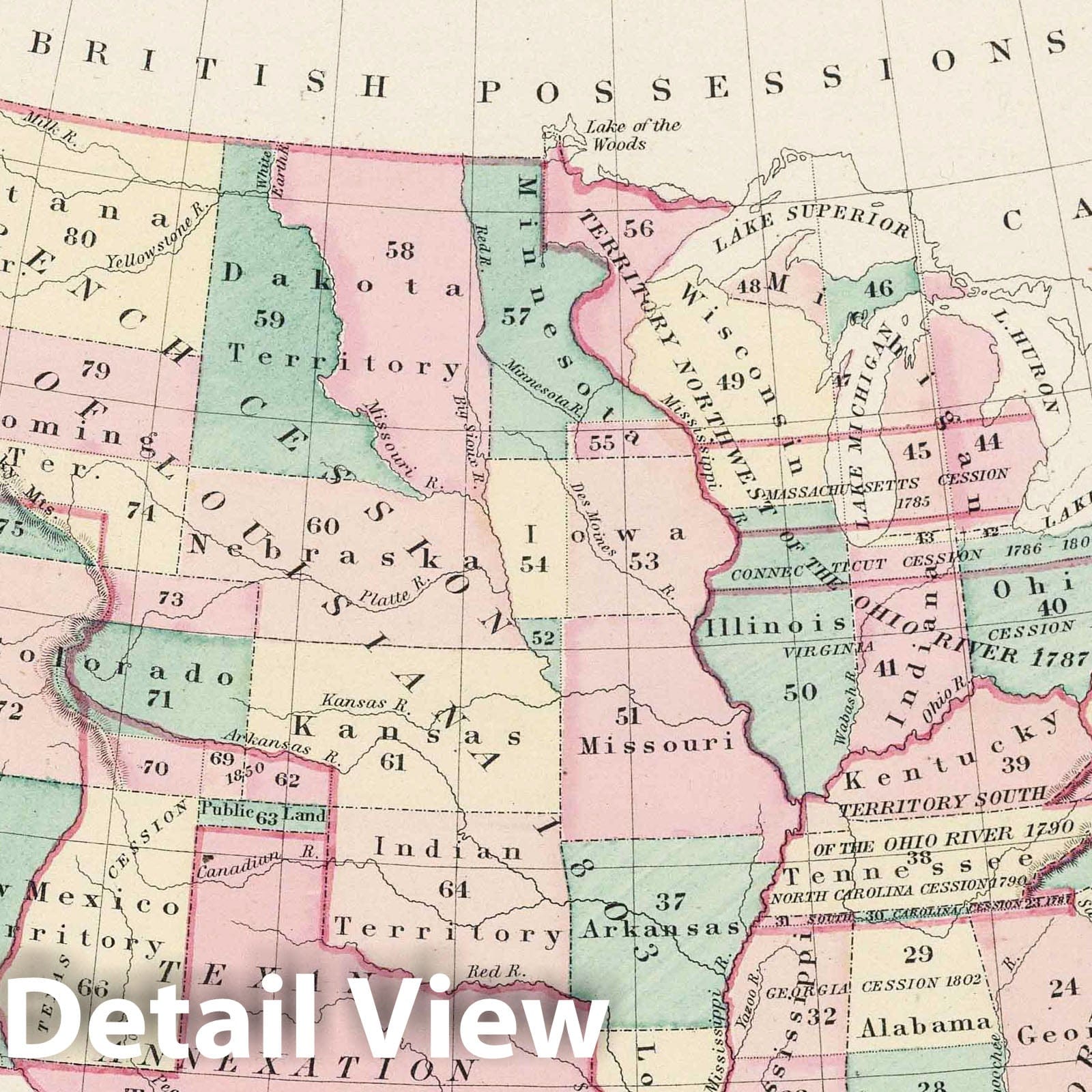 United States Territorial Acquisition Railroad Map, 1878 - Historical Print