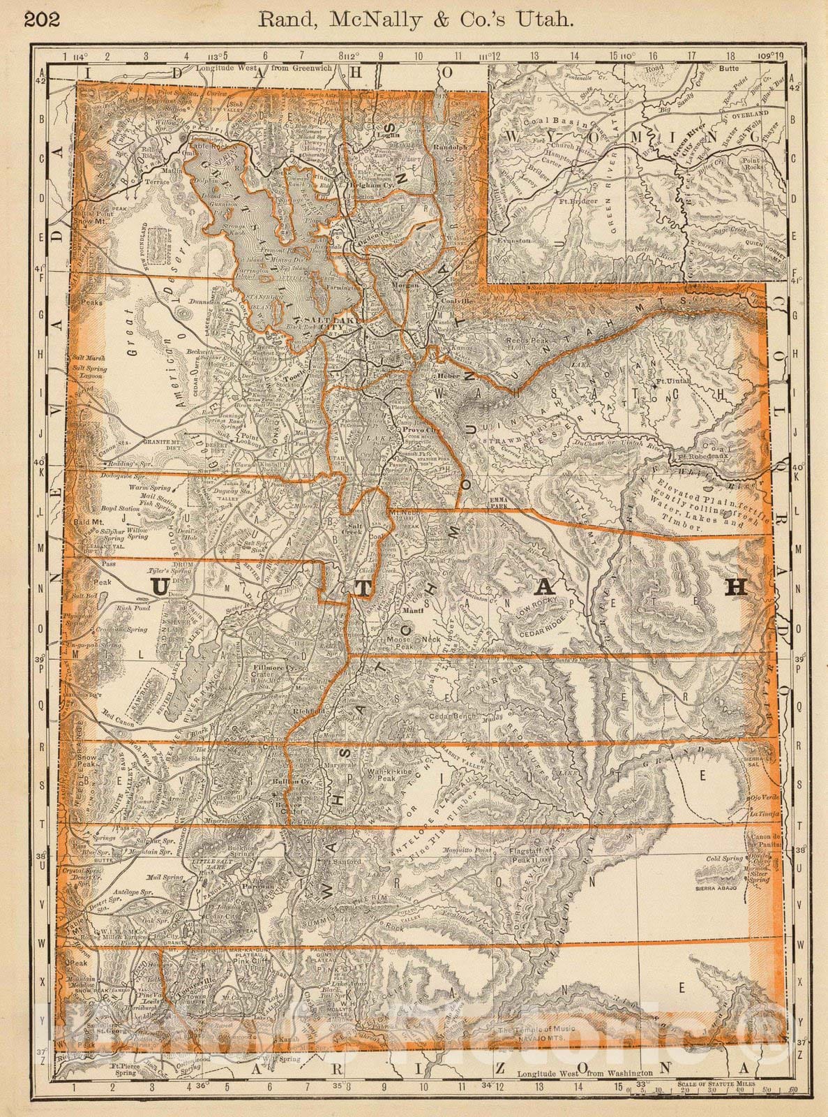 Historic Map : National Atlas - 1879 Utah. - Vintage Wall Art