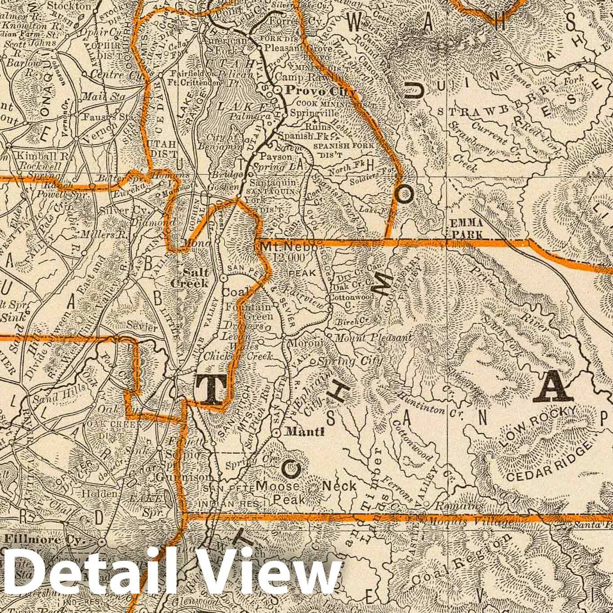 Utah - Railroad Map, 1879 - Historical Map Print
