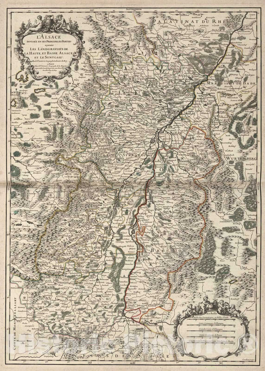 Historic Map : Alsace , France 1704 L'Alsace. , Vintage Wall Art