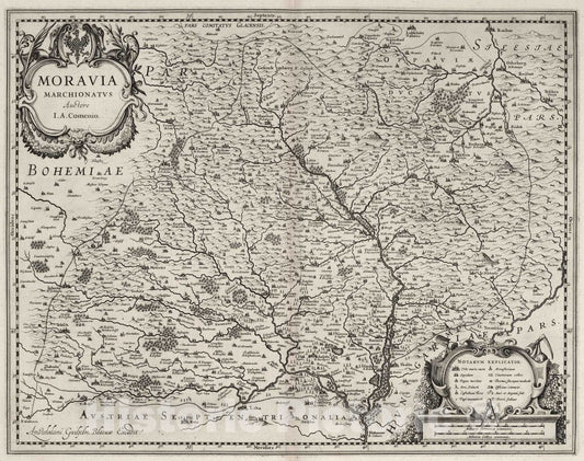 Historic Map : Moravia (Czech Republic) 1630 Moravia Marchionatus. , Vintage Wall Art