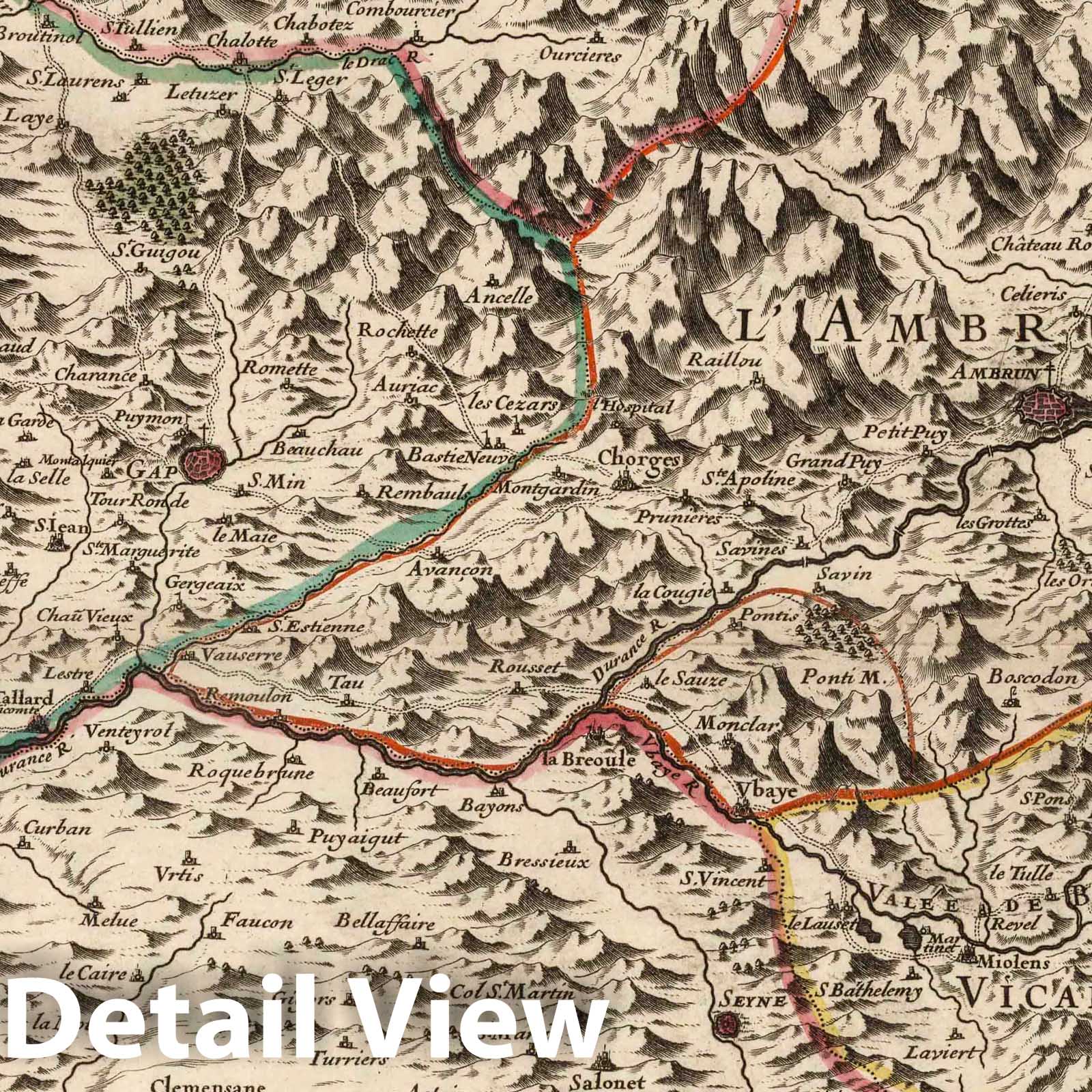 Savoy and Piedmont - South Central Sheet, 1695 - Historical Map Print