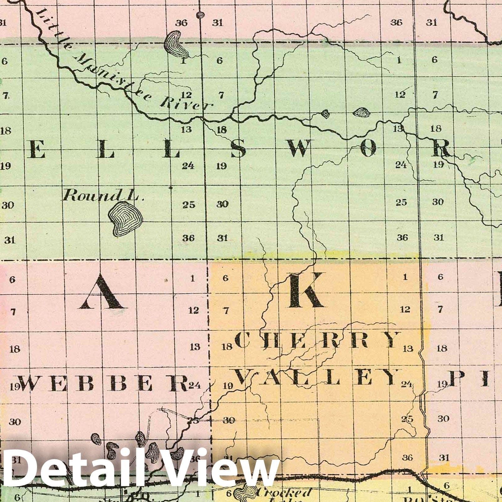 Lake County, Michigan - Railroad Map, 1873 - Historical Map Reproduction