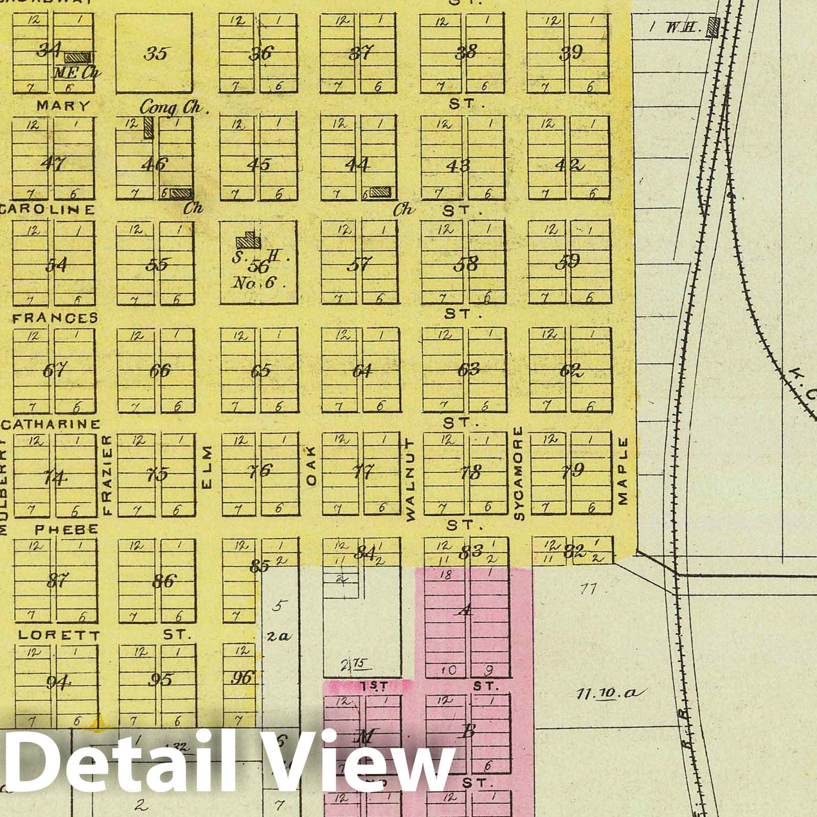 Valley Falls, Williamstown and Lowell, Kansas - 1887 Historical Map Print