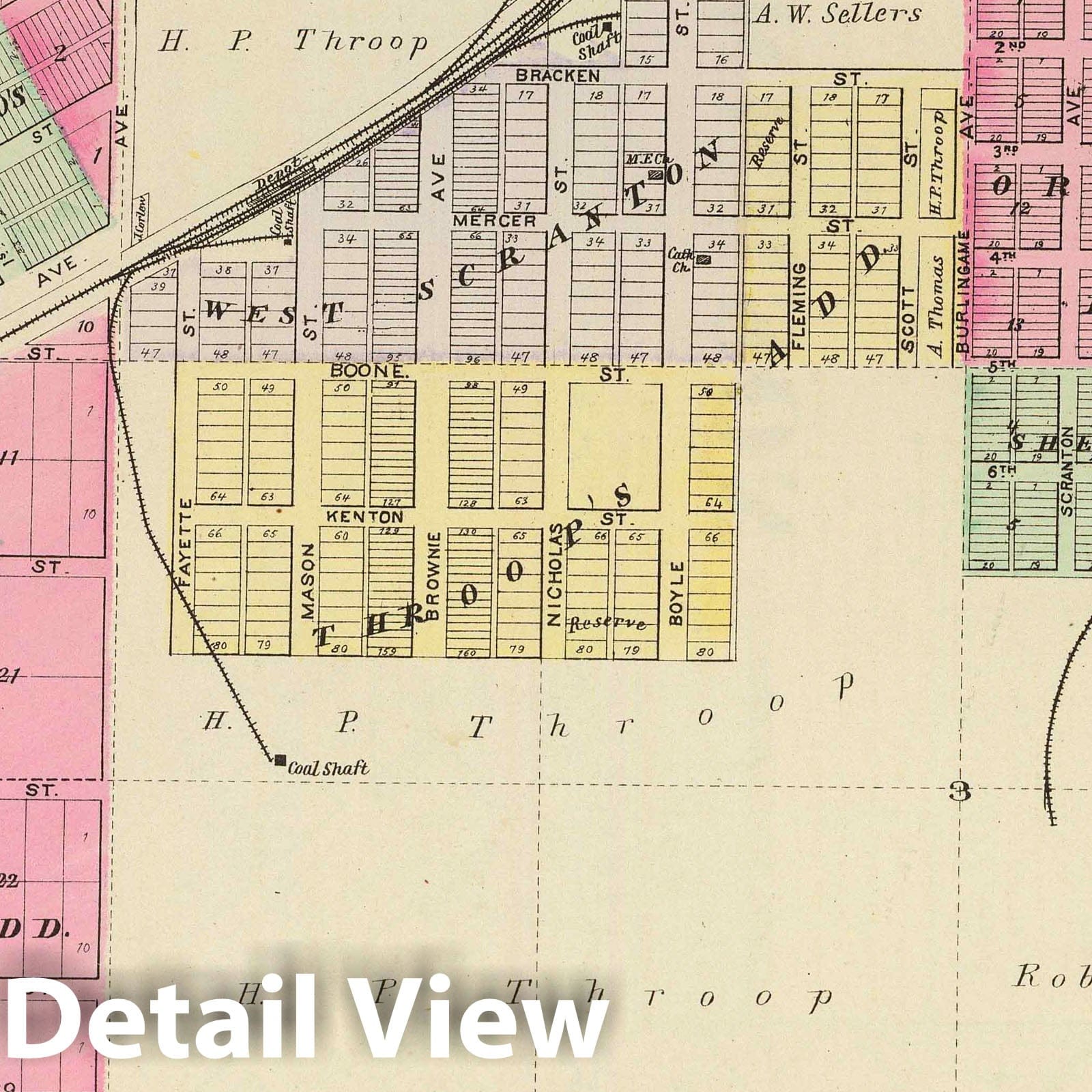 Scranton, Osage County, Kansas - Military Map, 1887 - Historical Map Print