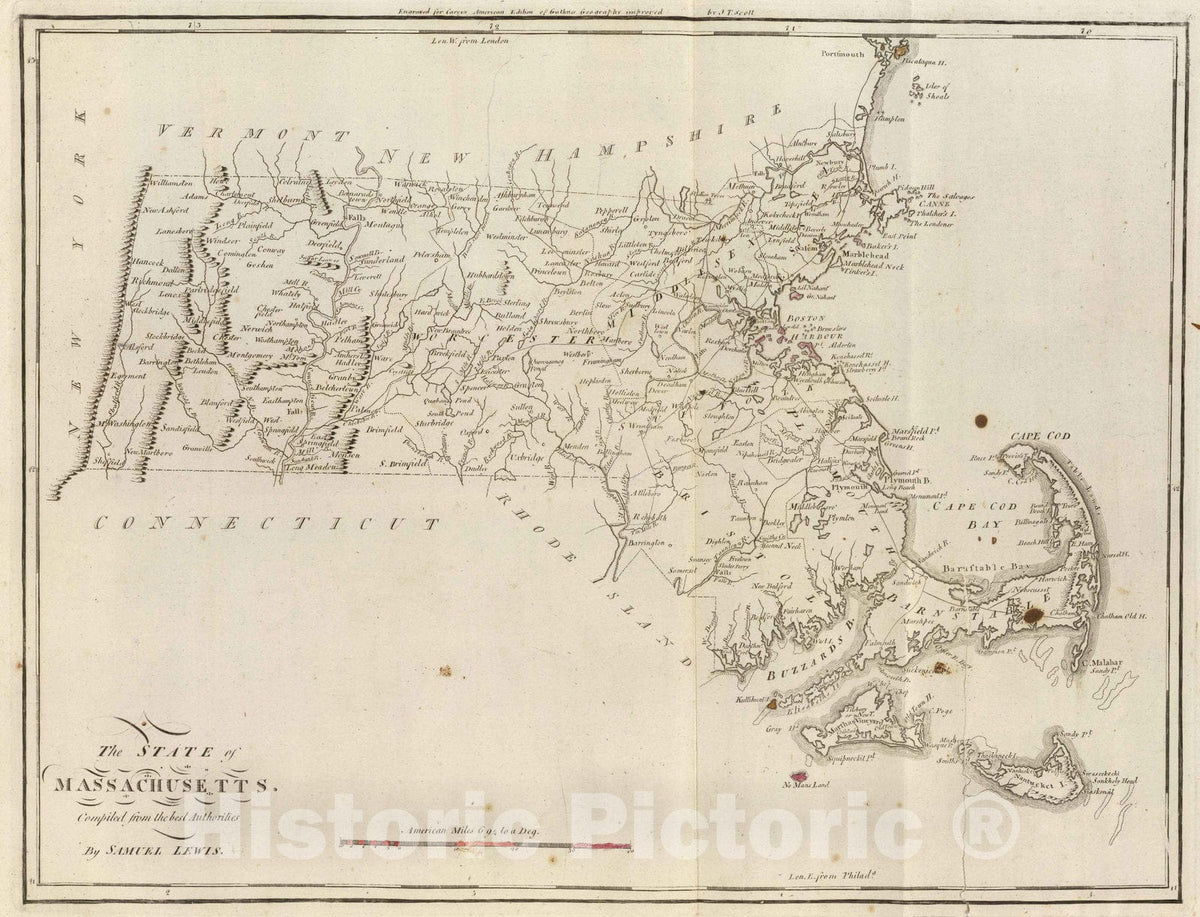 Historic Map : 1811 Massachusetts. - Vintage Wall Art