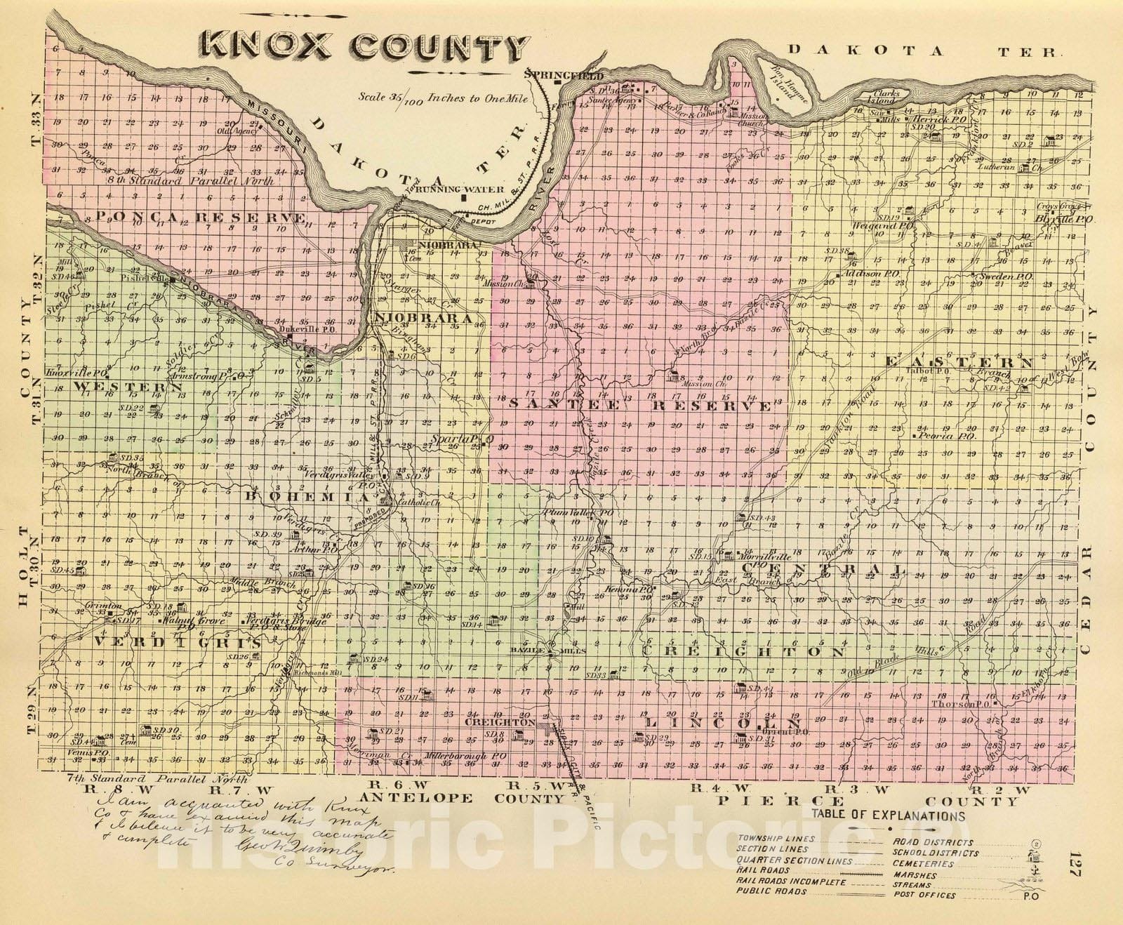Historic Map : 1885 Knox County. - Vintage Wall Art