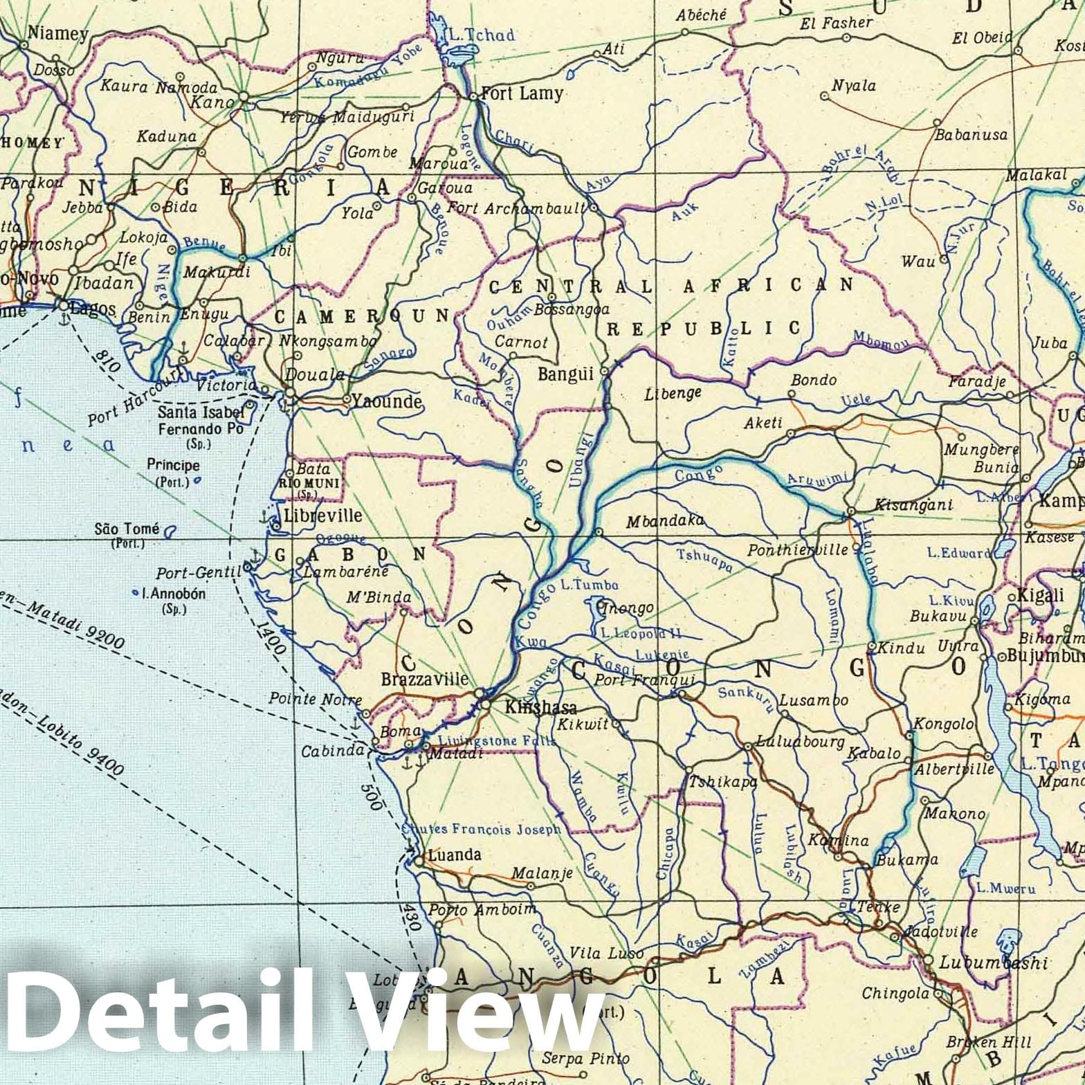 Africa, 1967 - Historical Map Print from Soviet World Atlas