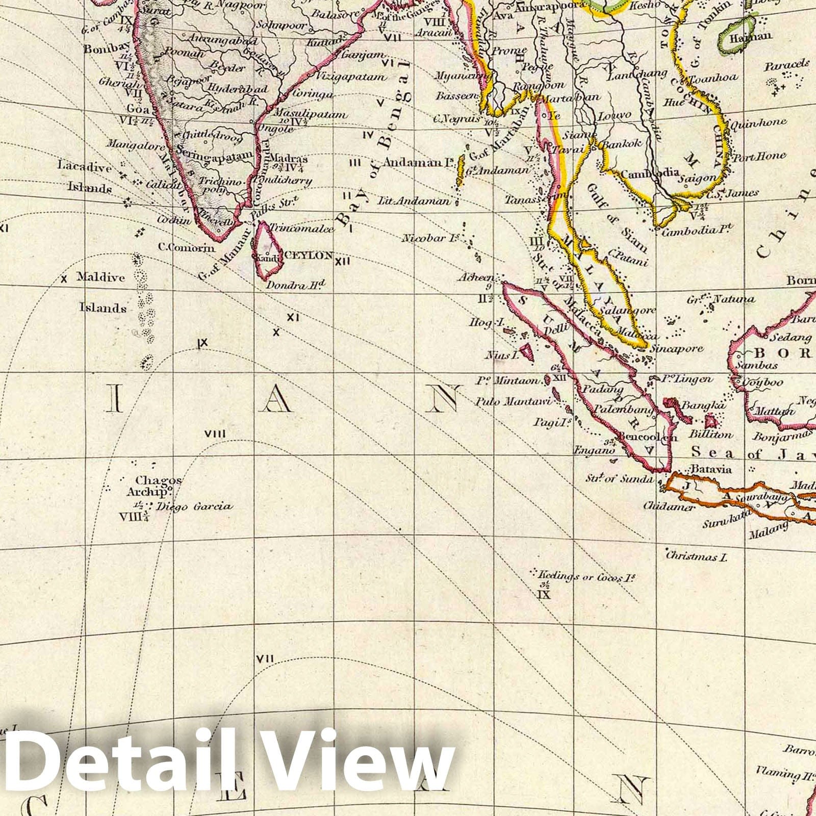 Asia - Gnomonic Projection, 1831 - Historical Map Print