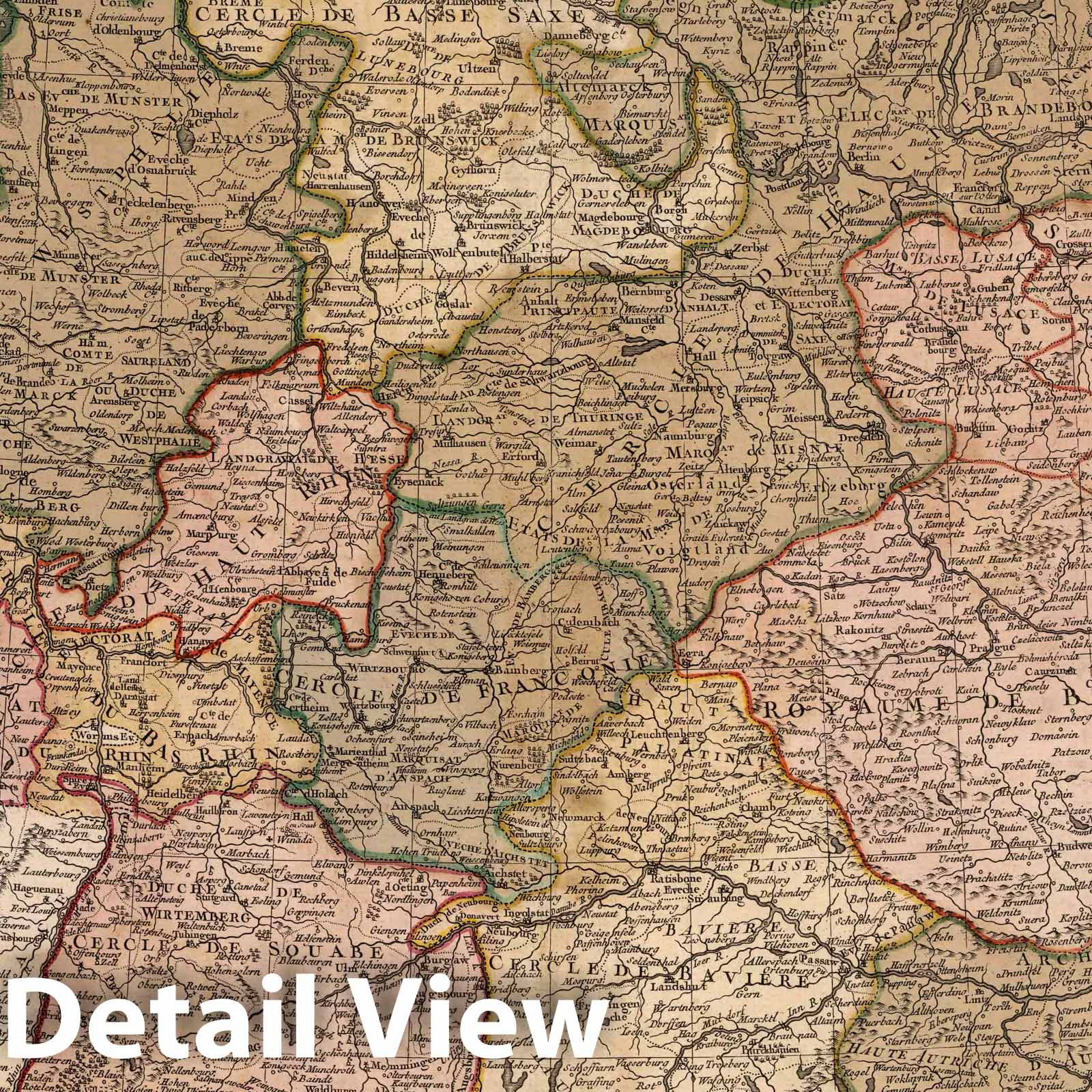 German Empire - River Map, 1761 - Historical Map Print