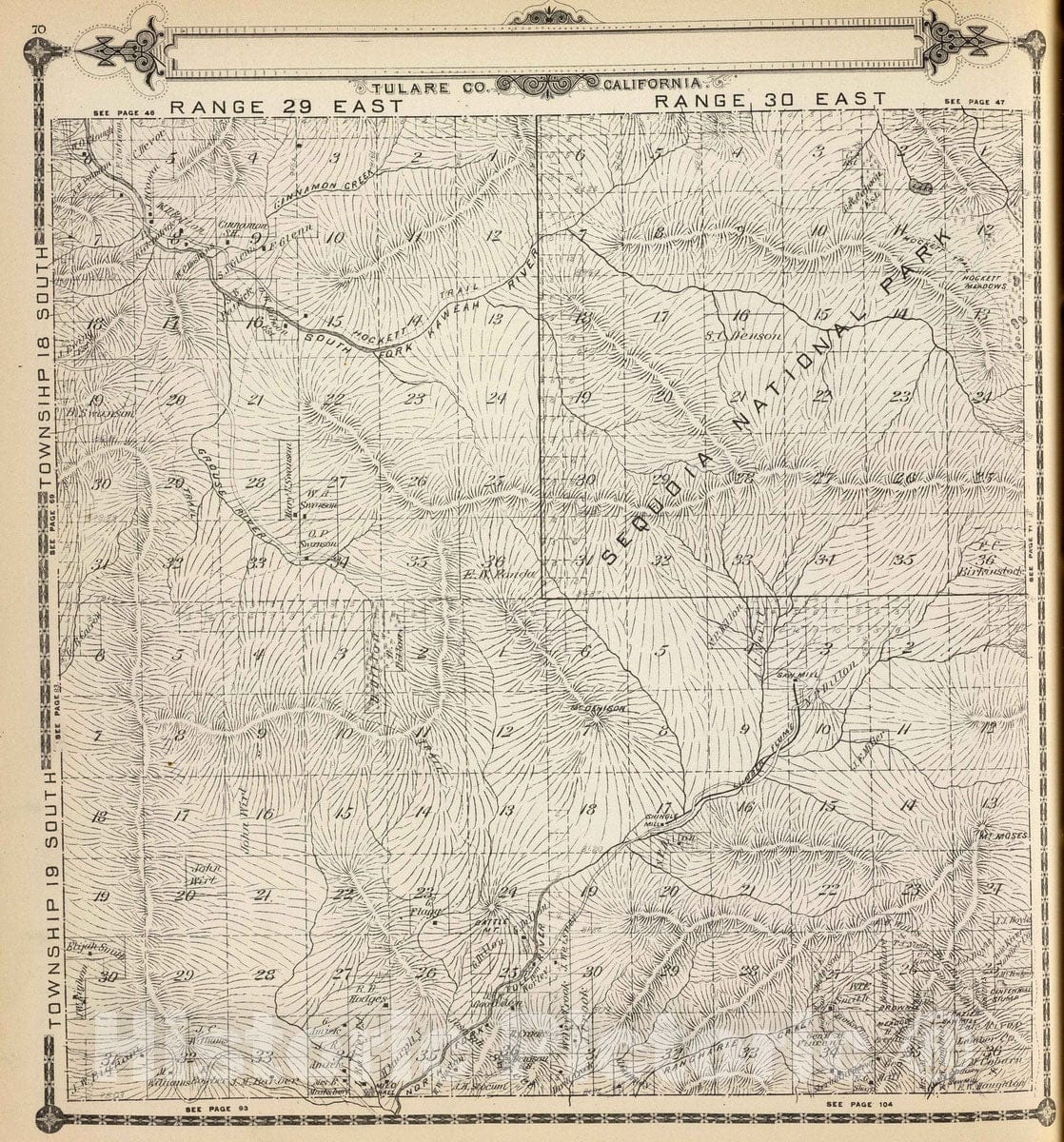 Historic Map : 1892 T.18-19S R.29-30E. - Vintage Wall Art