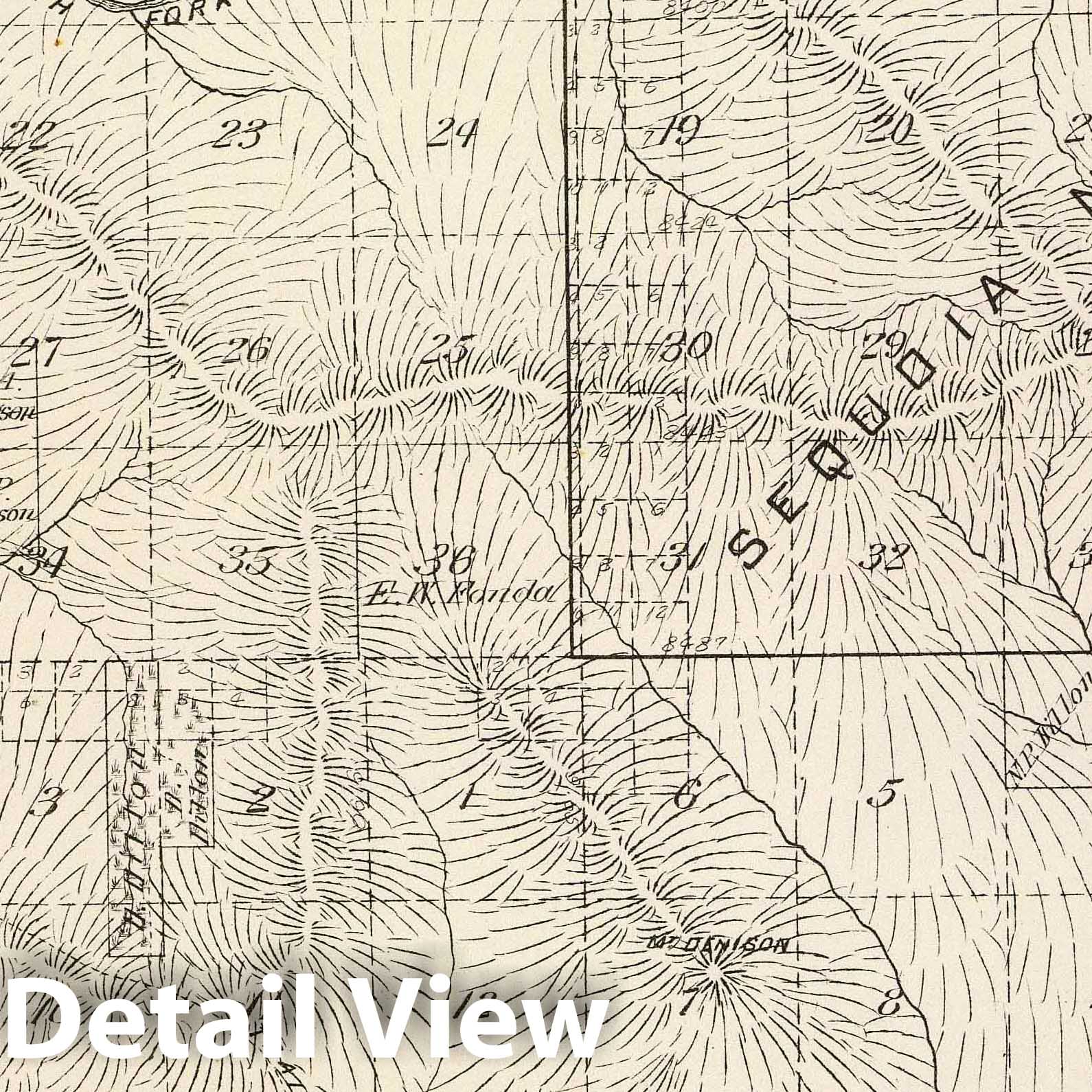 Township 18 and 19 South, Range 29 and 30 East, Tulare County, California - 1892 Survey Map