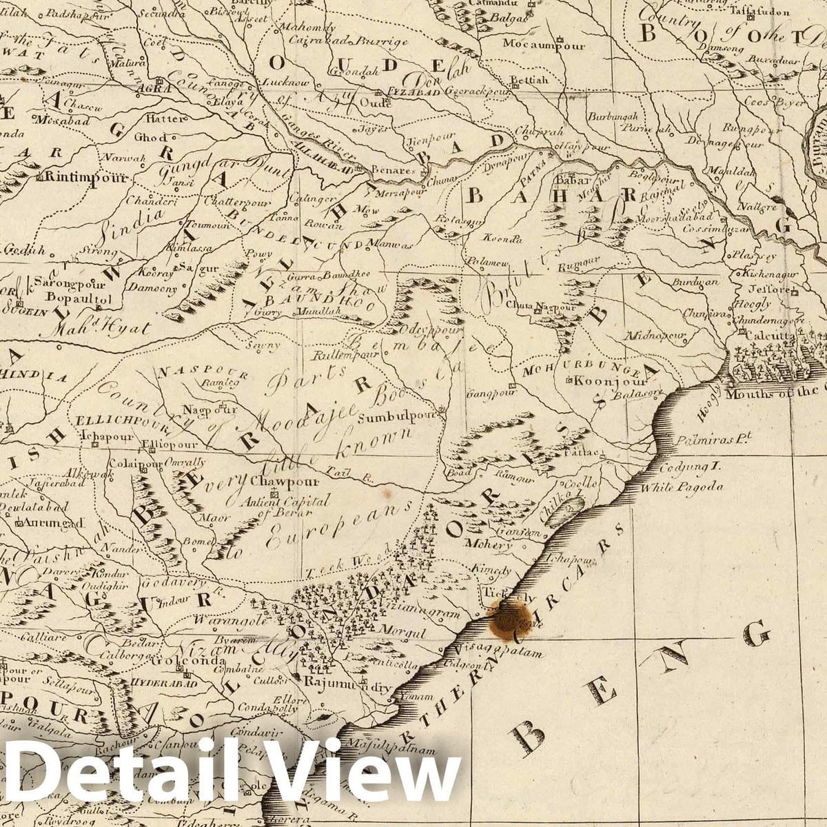 Hindoostan (India) 1811 Historical Map Print from Carey's General Atlas