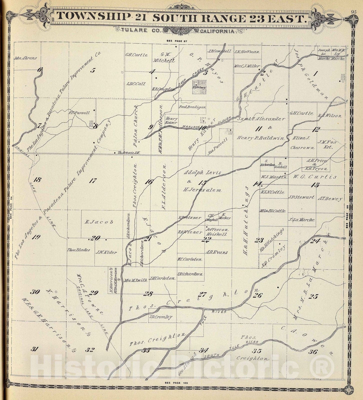 Historic Map : 1892 T.21S R.23E. - Vintage Wall Art