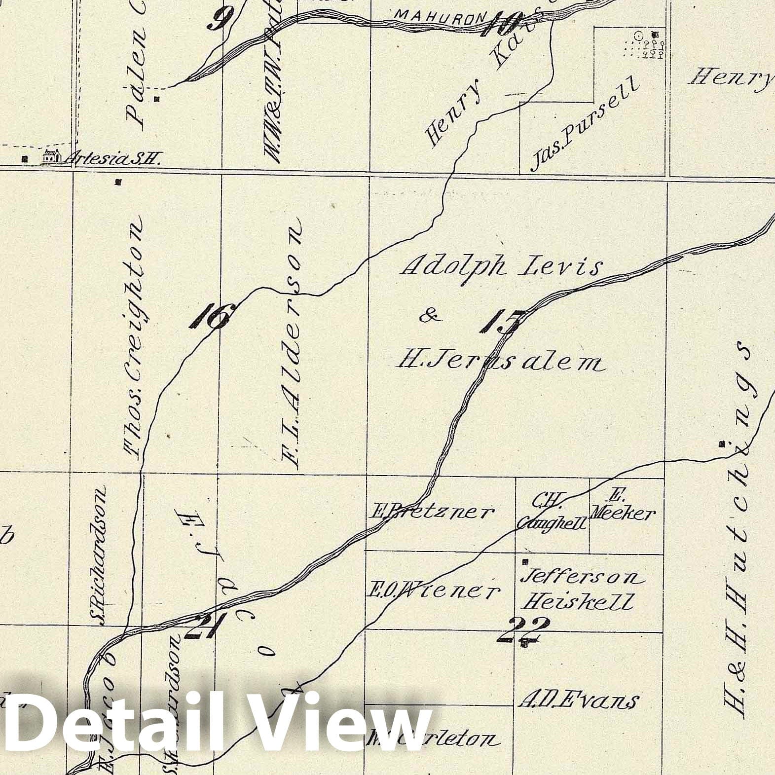 Township 21 South - Survey Map, Tulare County California 1892