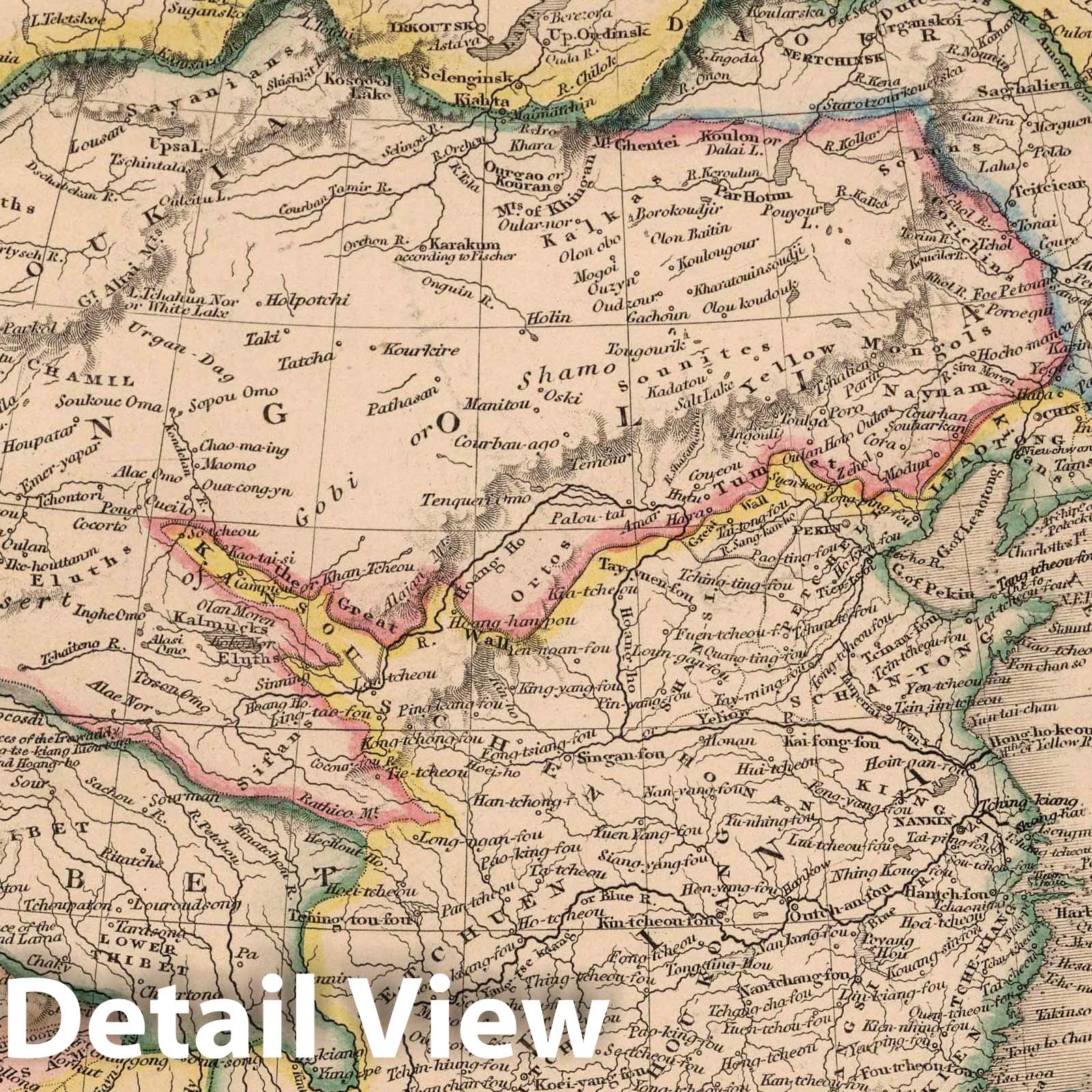 China and Japan - Railroad Map, 1864 - Historical Map Print