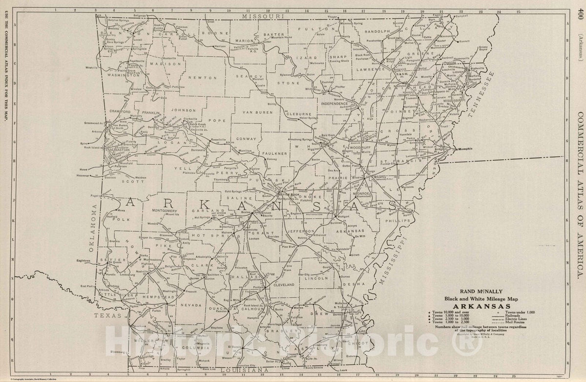 Historic Map : National Atlas - 1924 Arkansas. - Vintage Wall Art