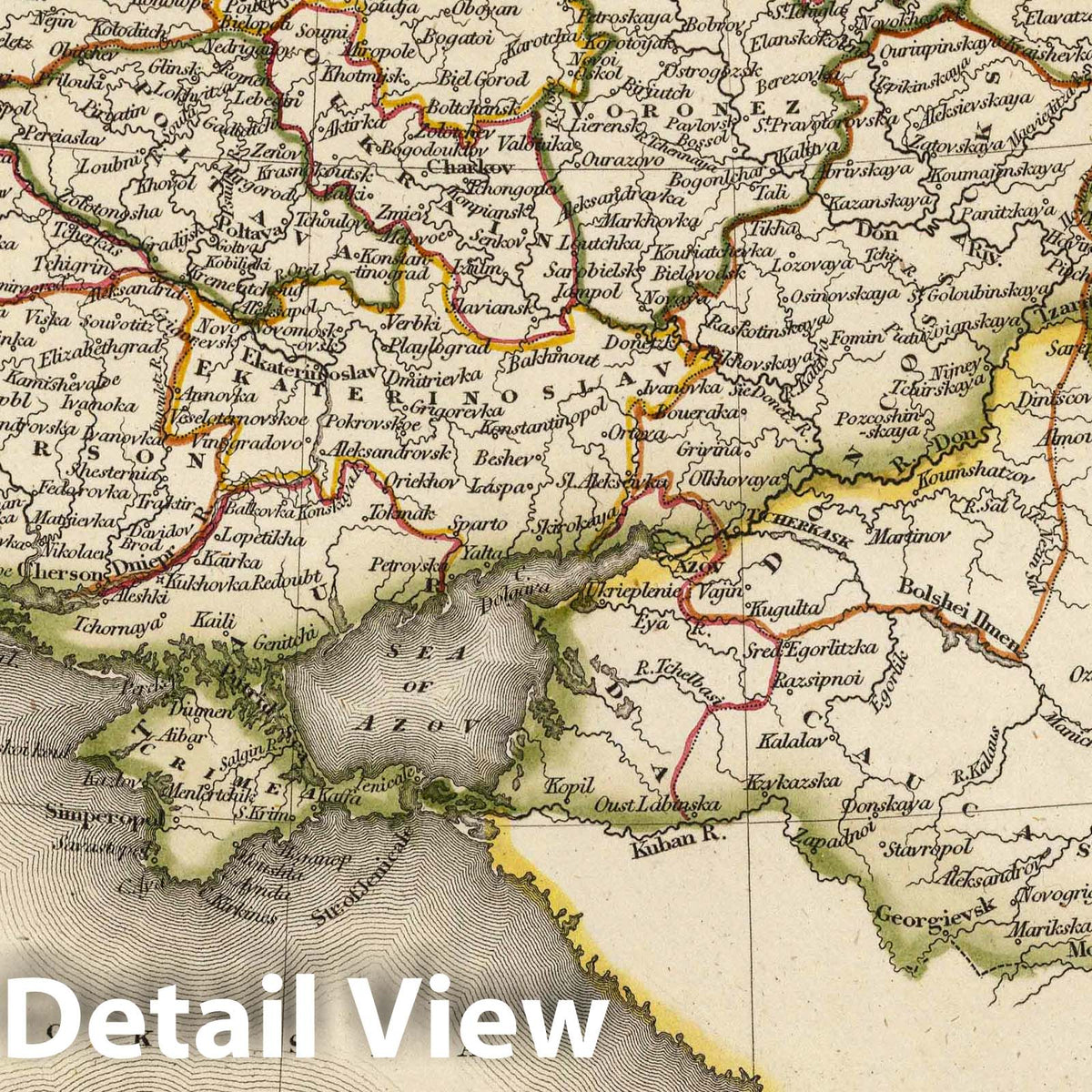 Russia in Europe South Part - River Map, 1817 - Arrowsmith Atlas Print