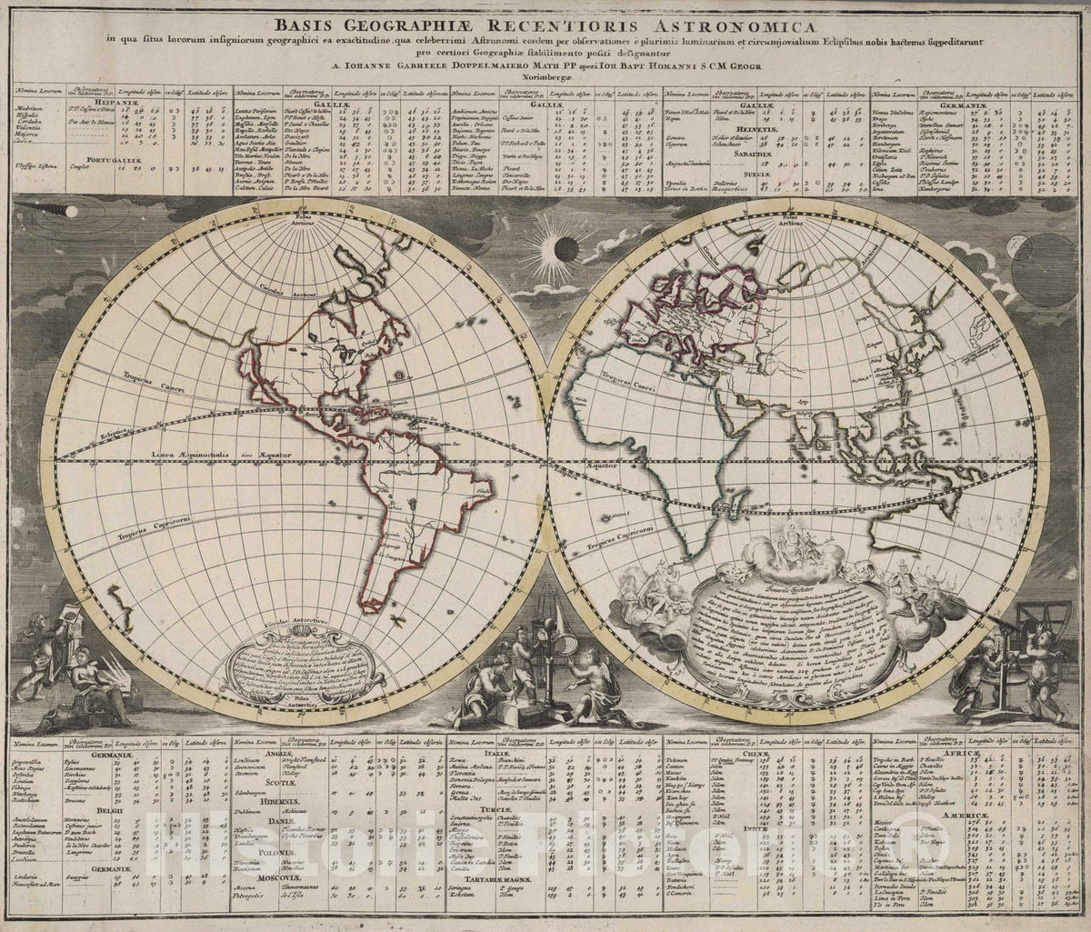 Historic Map : 1788 Basis Geographiae Recentioris Astronomica. - Vintage Wall Art