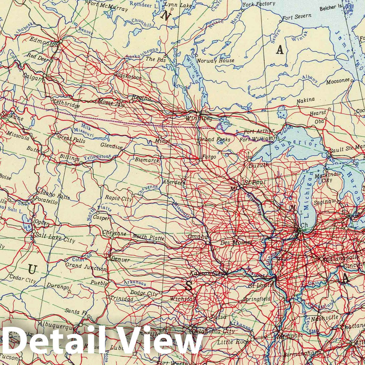 North America, 1967 - Historical Map Print from Soviet World Atlas