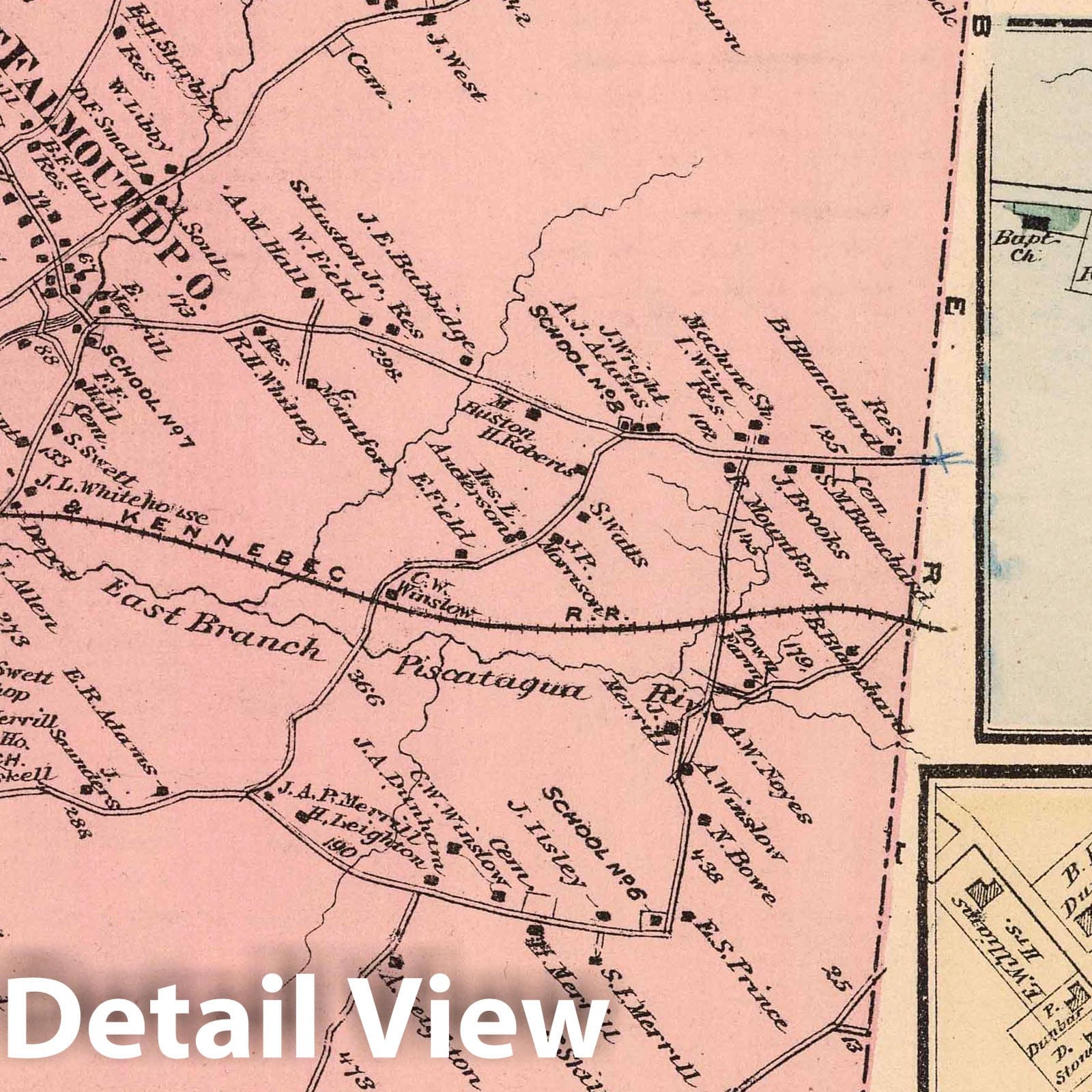 Falmouth, Cumberland County, Maine - Property Map, 1871